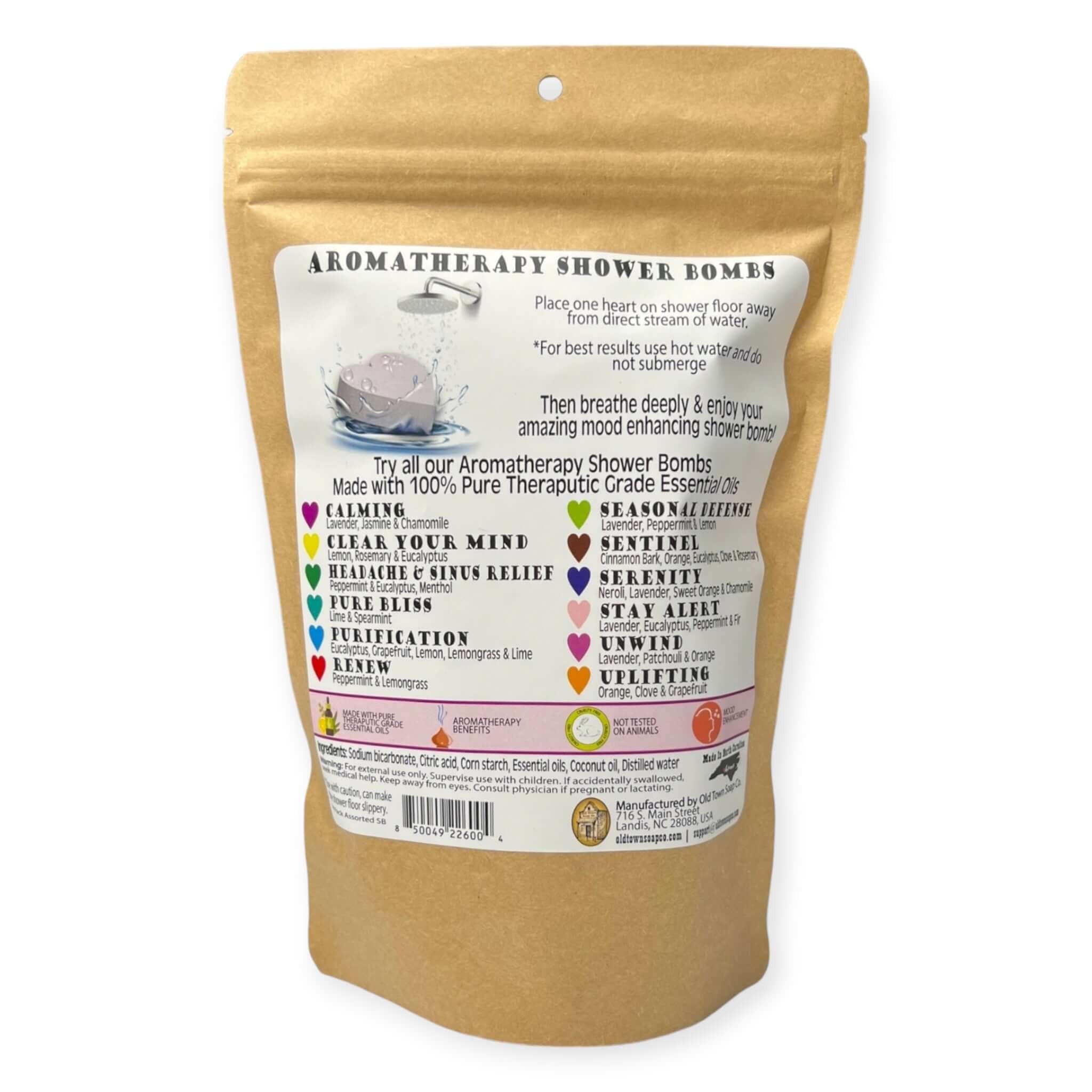 14 Pack Assorted Aromatherapy Shower Bombs - Old Town Soap Co.