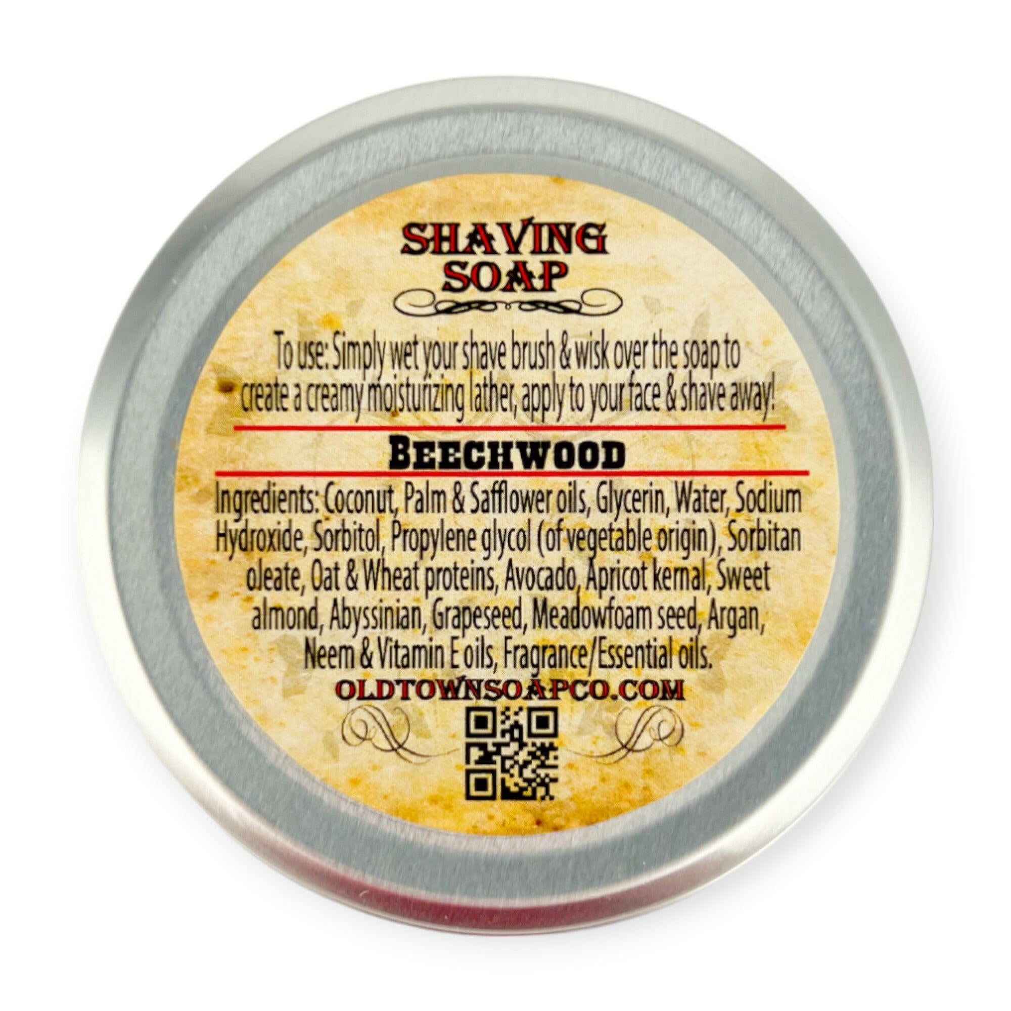 Beechwood -Shave Soap Tin - Old Town Soap Co.