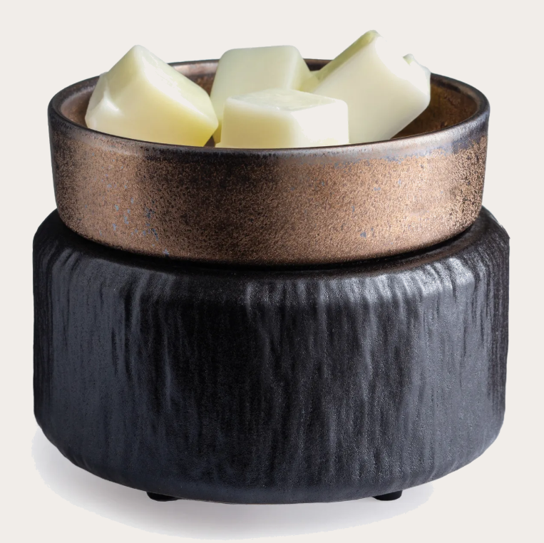 2-in-1 Primitive Black Candle & Wax Warmer