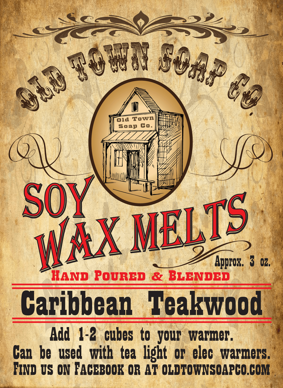 Caribbean Teakwood Wax Melts - Old Town Soap Co.