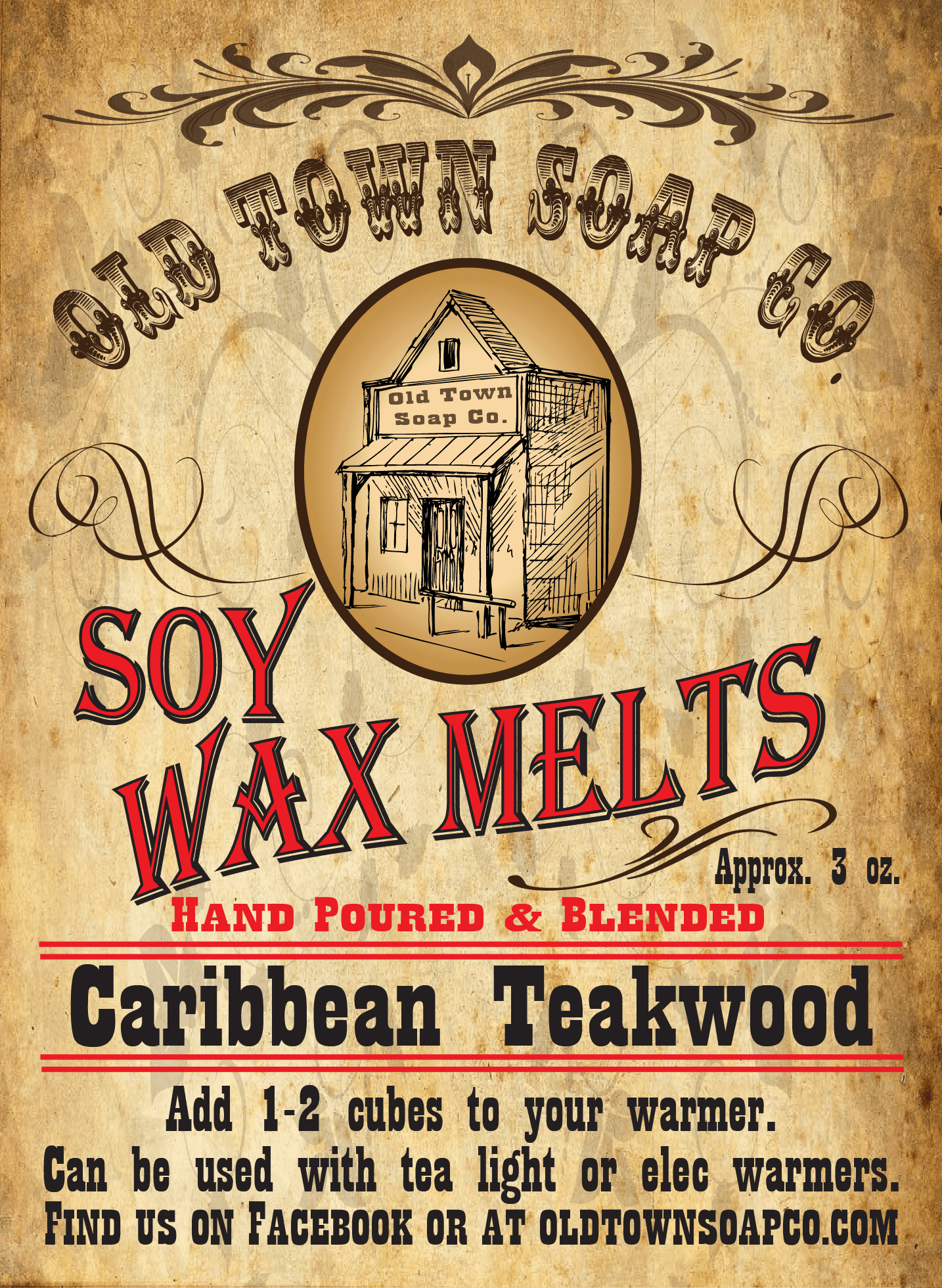 Caribbean Teakwood Wax Melts - Old Town Soap Co.