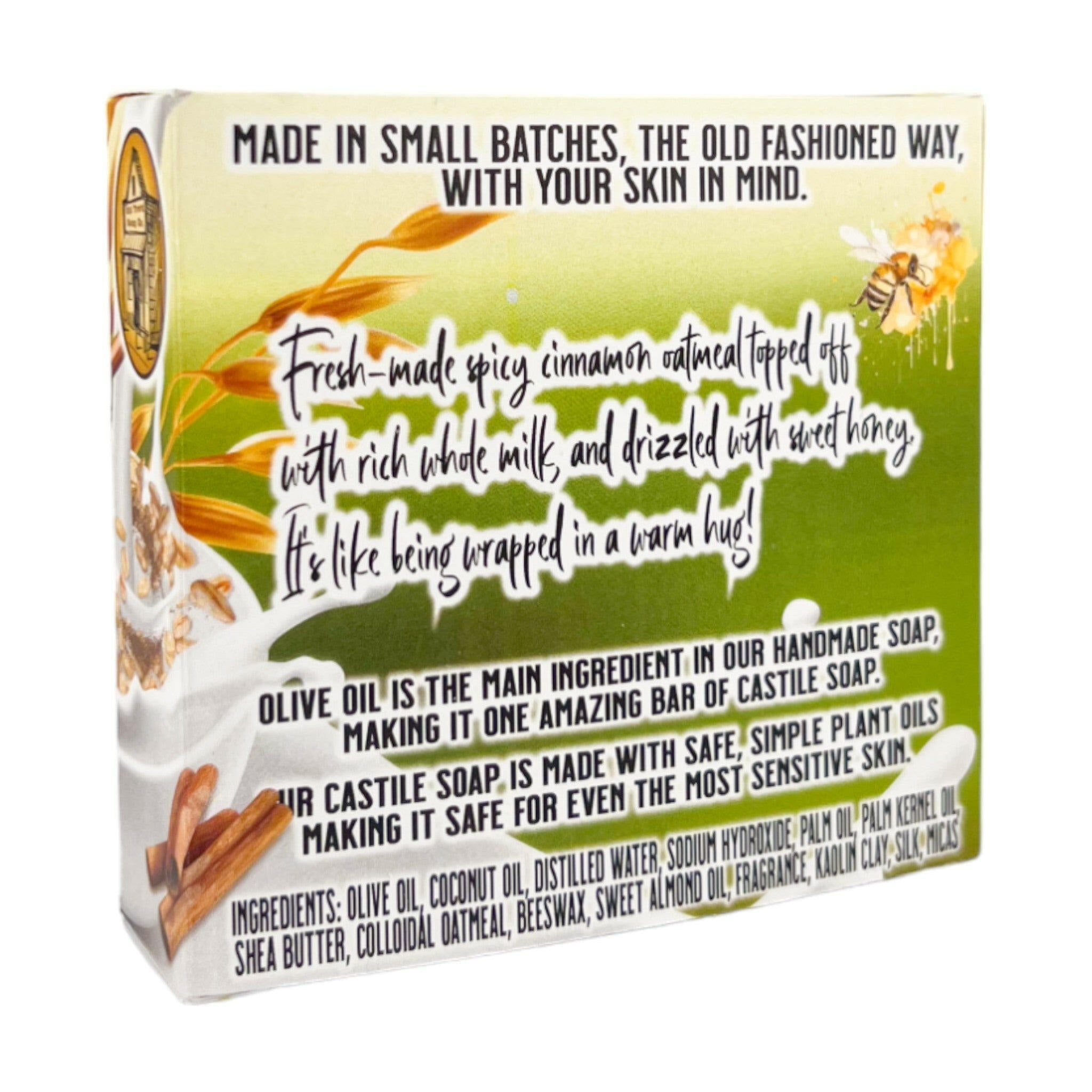 Cinnamon Oatmeal Milk & Honey -Bar Soap - Old Town Soap Co.