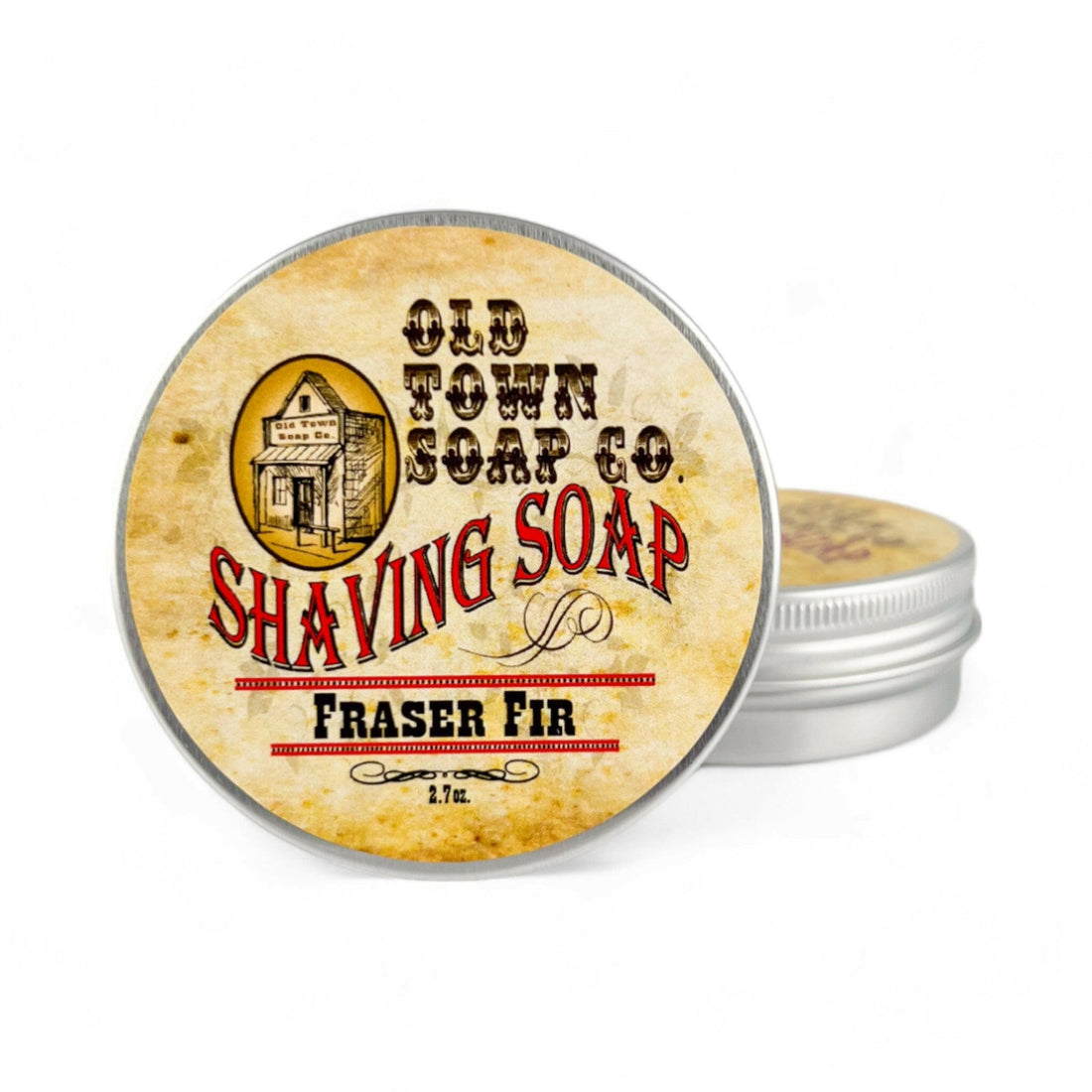 Fraser Fir -Shave Soap Tin - Old Town Soap Co.