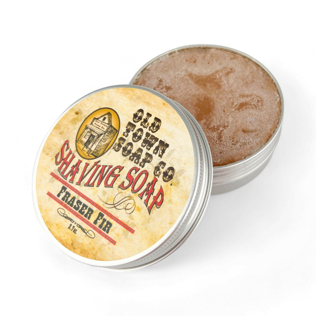 Fraser Fir -Shave Soap Tin - Old Town Soap Co.
