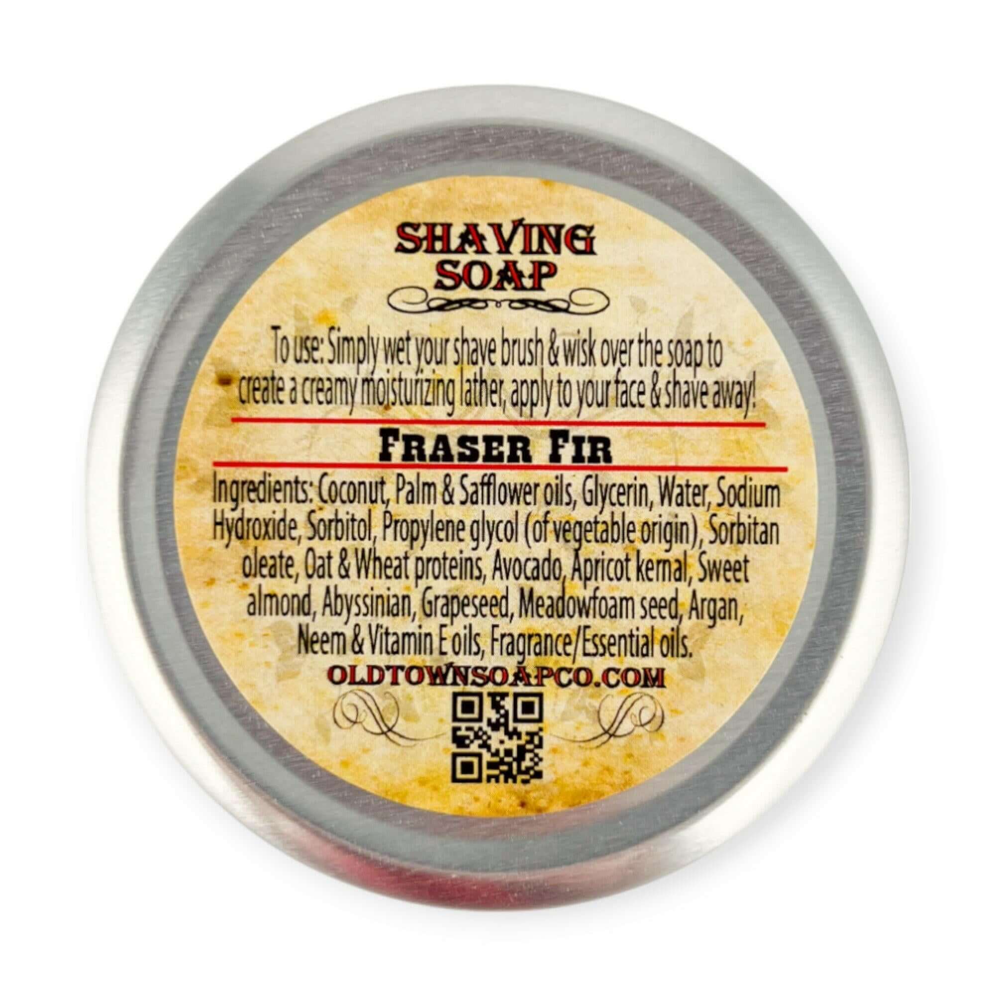 Fraser Fir -Shave Soap Tin - Old Town Soap Co.