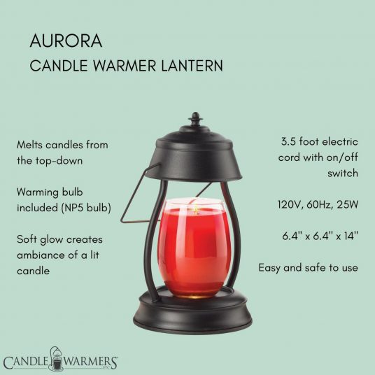 Black Hurricane Candle Warmer Lamp