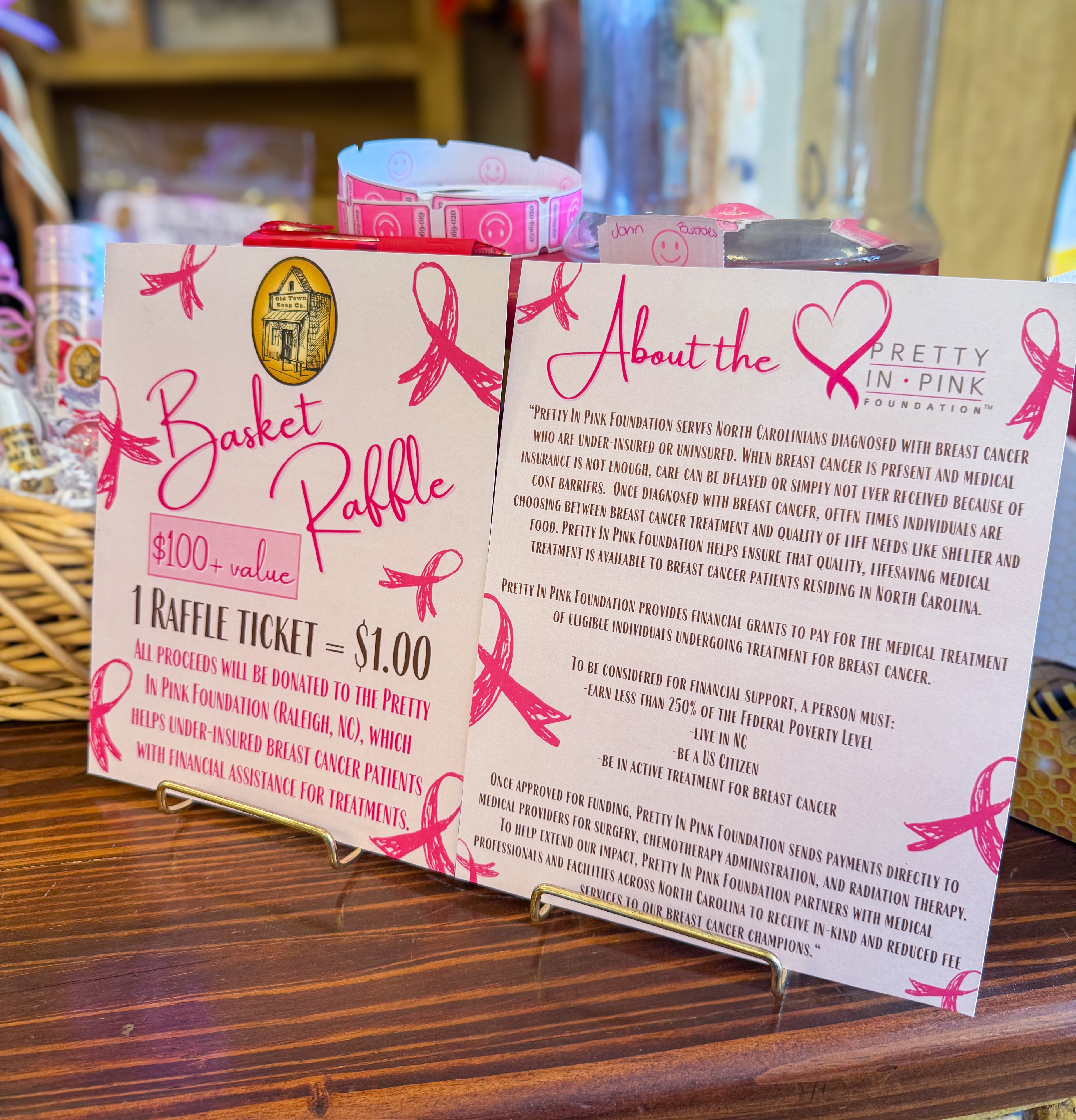 Basket Raffle Ticket for Breast Cancer Awareness Month