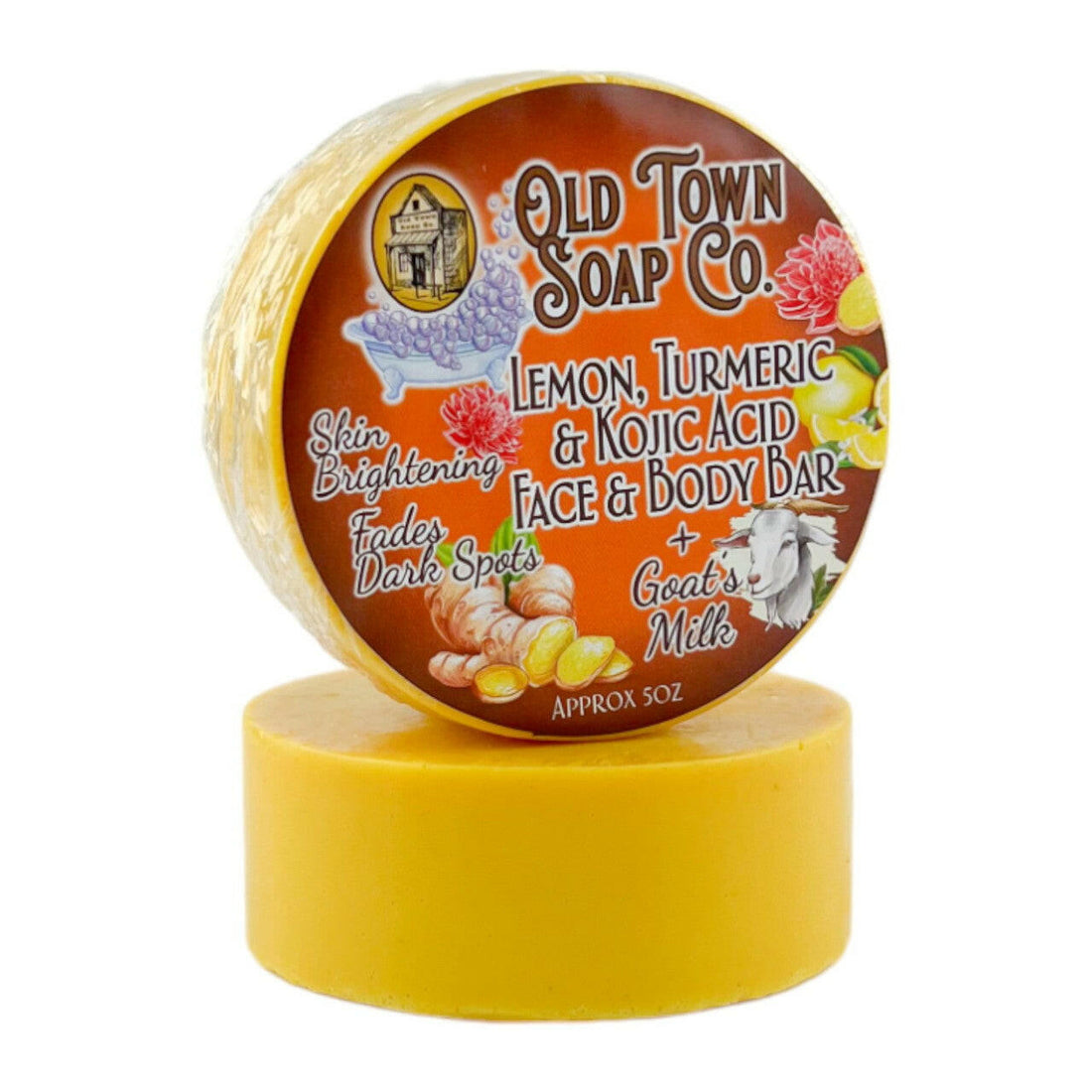 Lemon, Turmeric, & Kojic Acid Face & Body Bar - Old Town Soap Co.