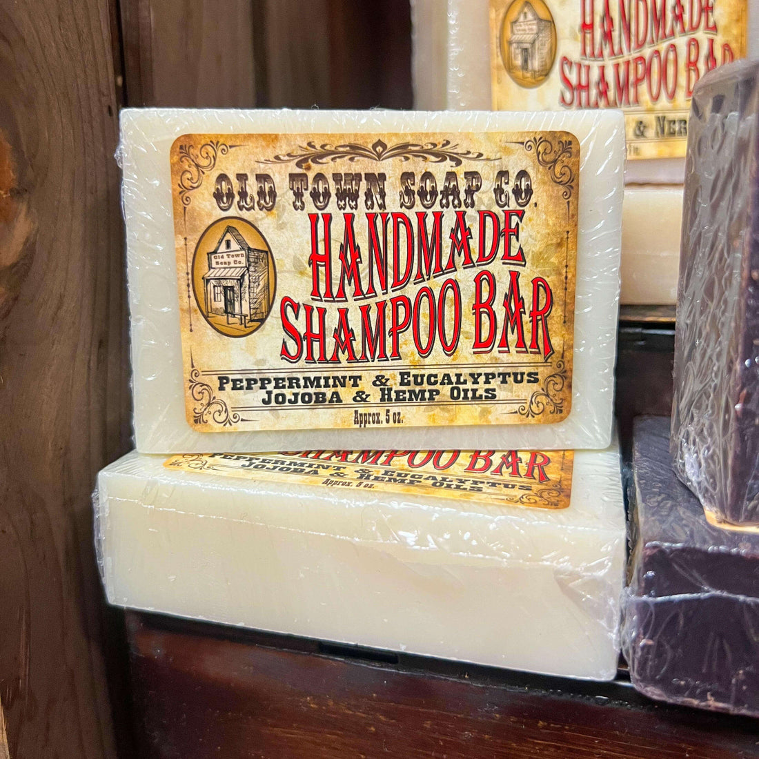 Peppermint Eucalyptus Jojoba & Hemp Seed Oil Shampoo Bar - Old Town Soap Co.