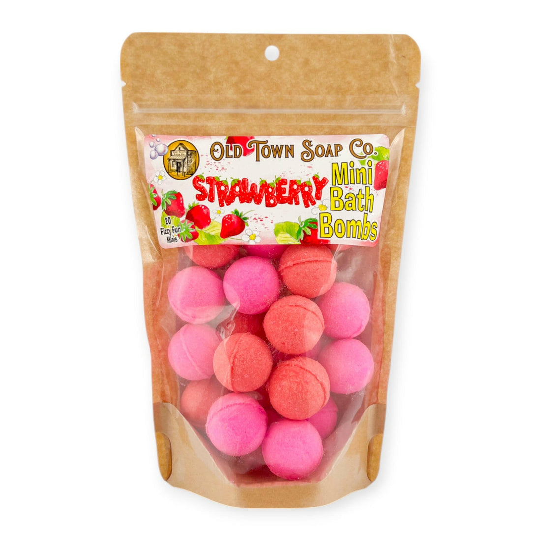 Strawberry Mini Bath Bombs - Old Town Soap Co.