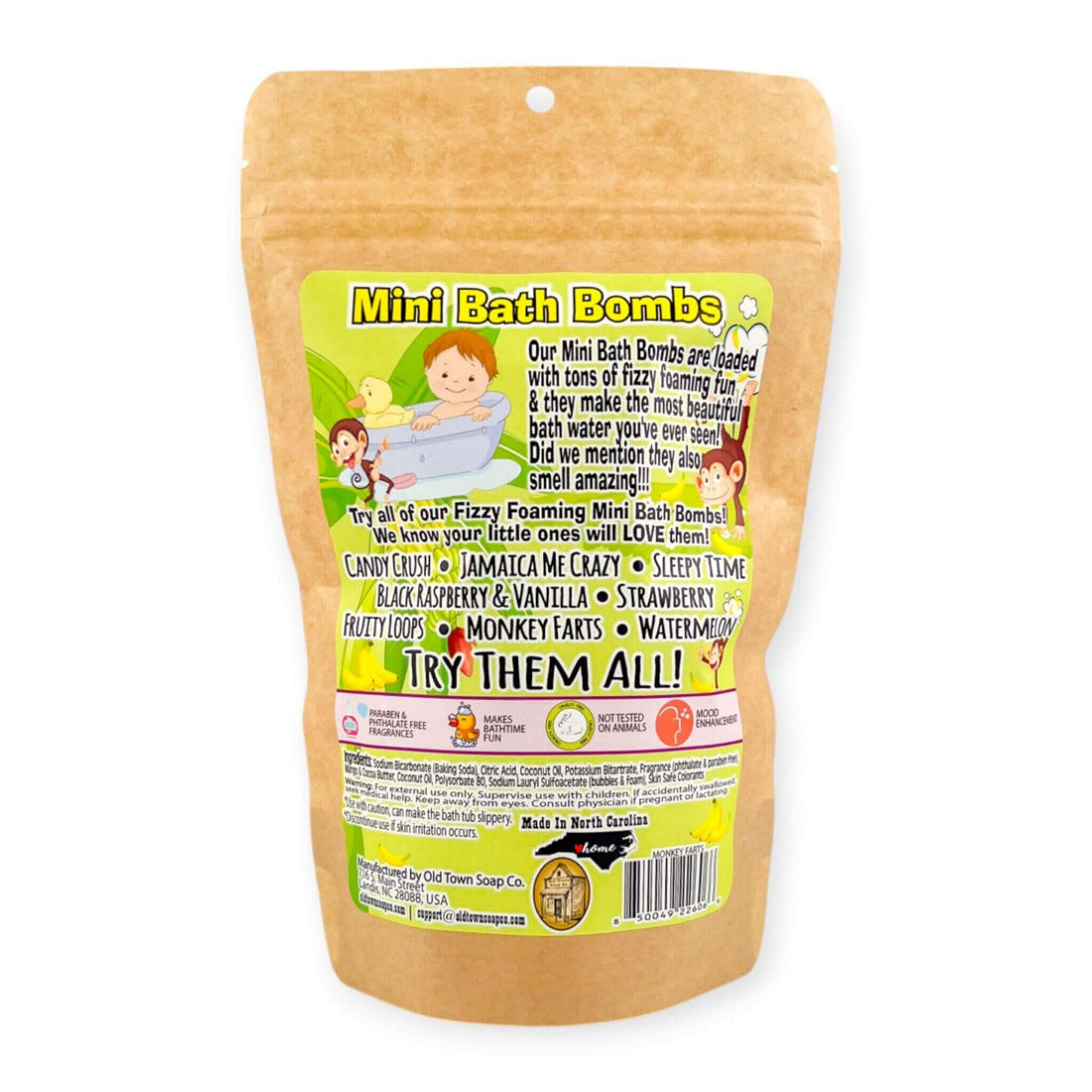 Monkey Farts Mini Bath Bombs - Old Town Soap Co.