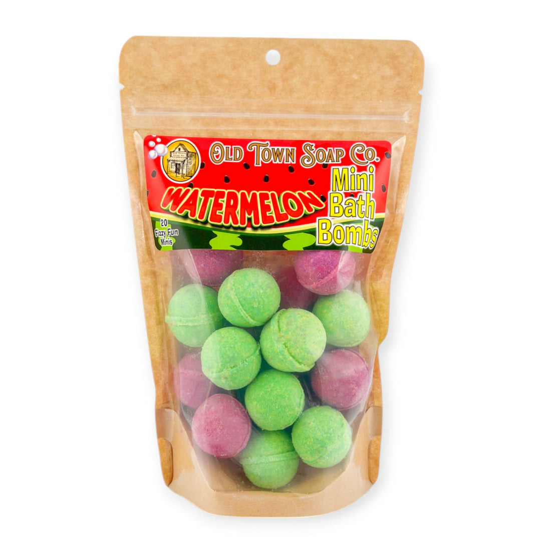 Watermelon Mini Bath Bombs - Old Town Soap Co.