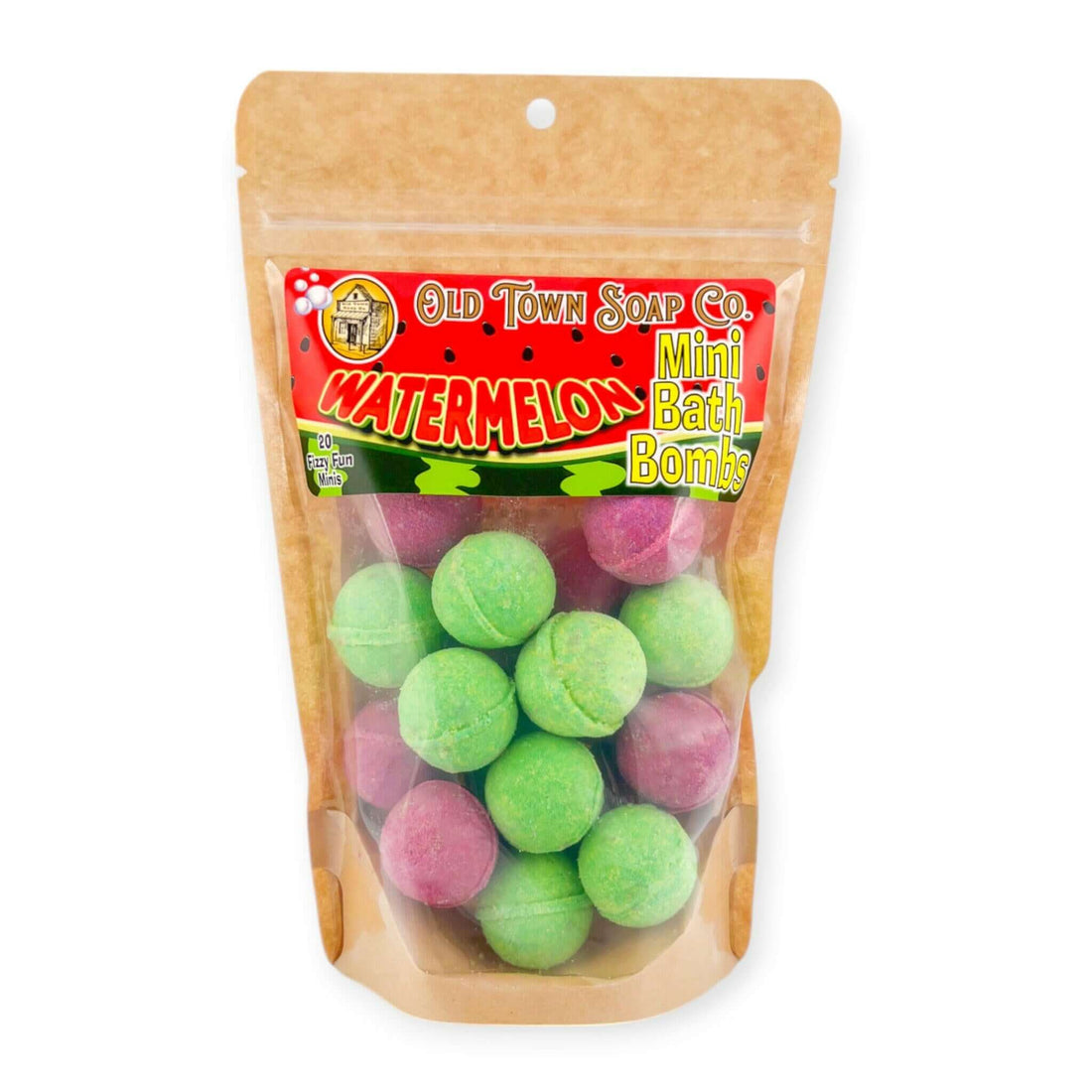 Watermelon Mini Bath Bombs - Old Town Soap Co.