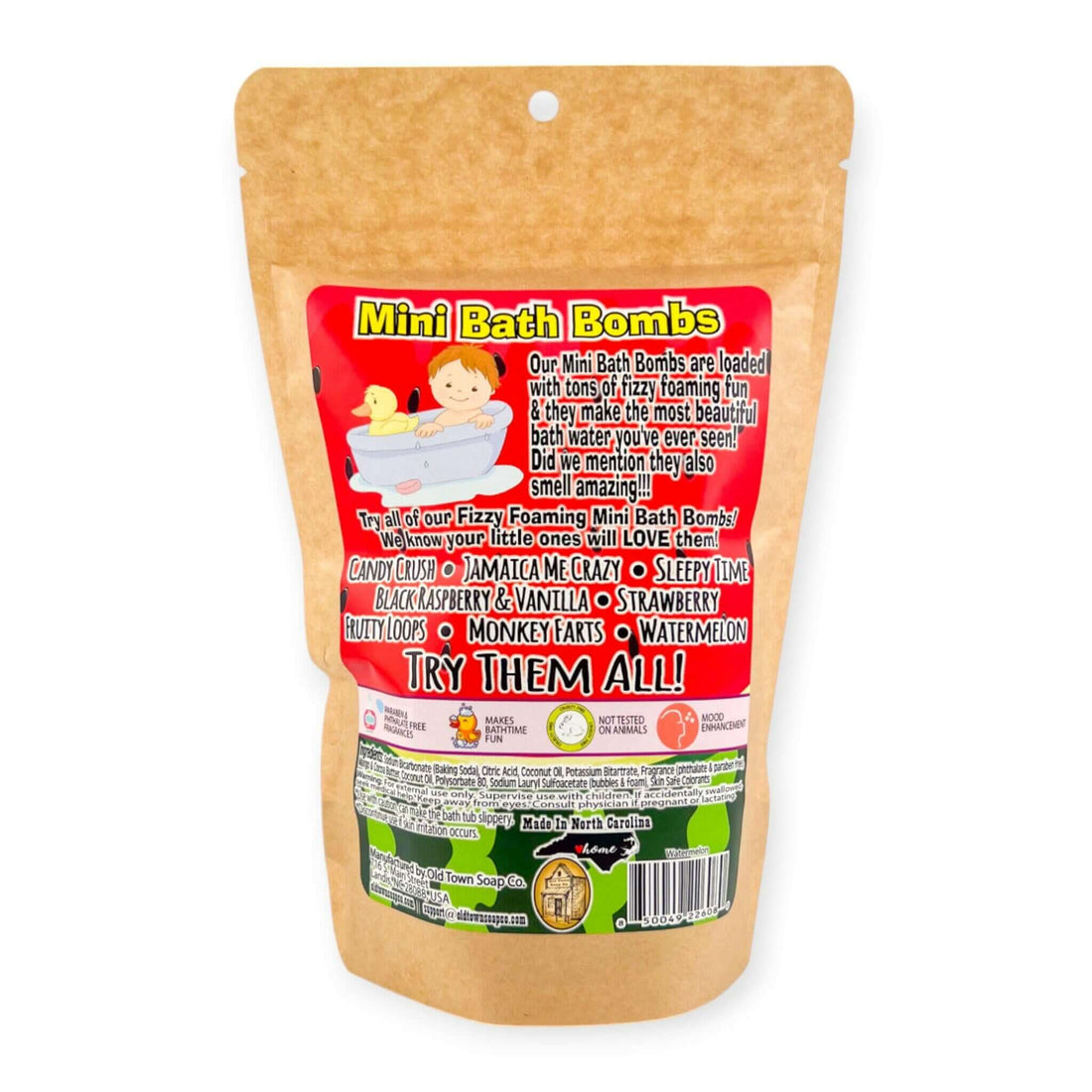 Watermelon Mini Bath Bombs - Old Town Soap Co.