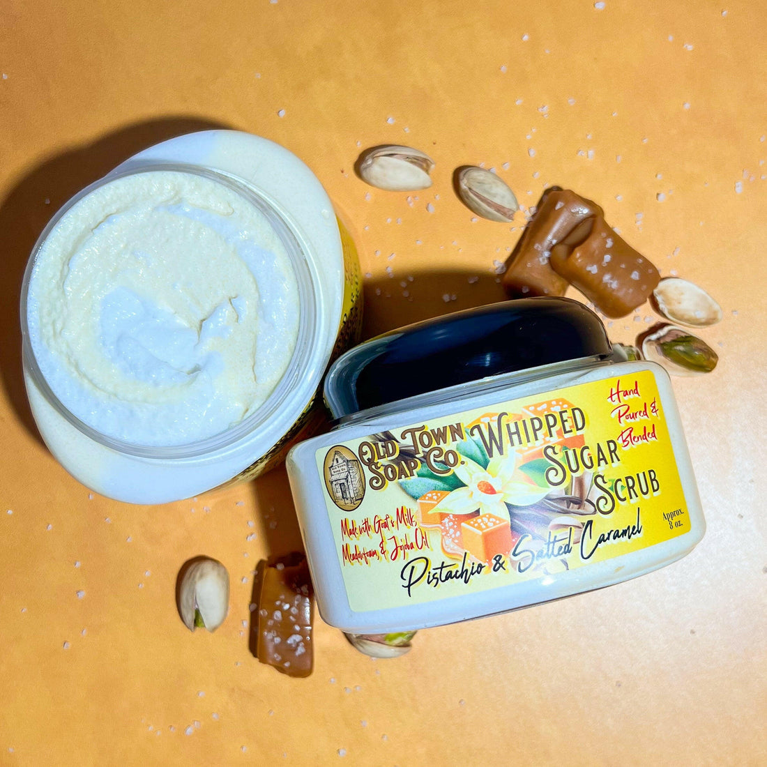 Pistachio & Salted Caramel Whipped Sugar Scrub Soap - Old Town Soap Co.