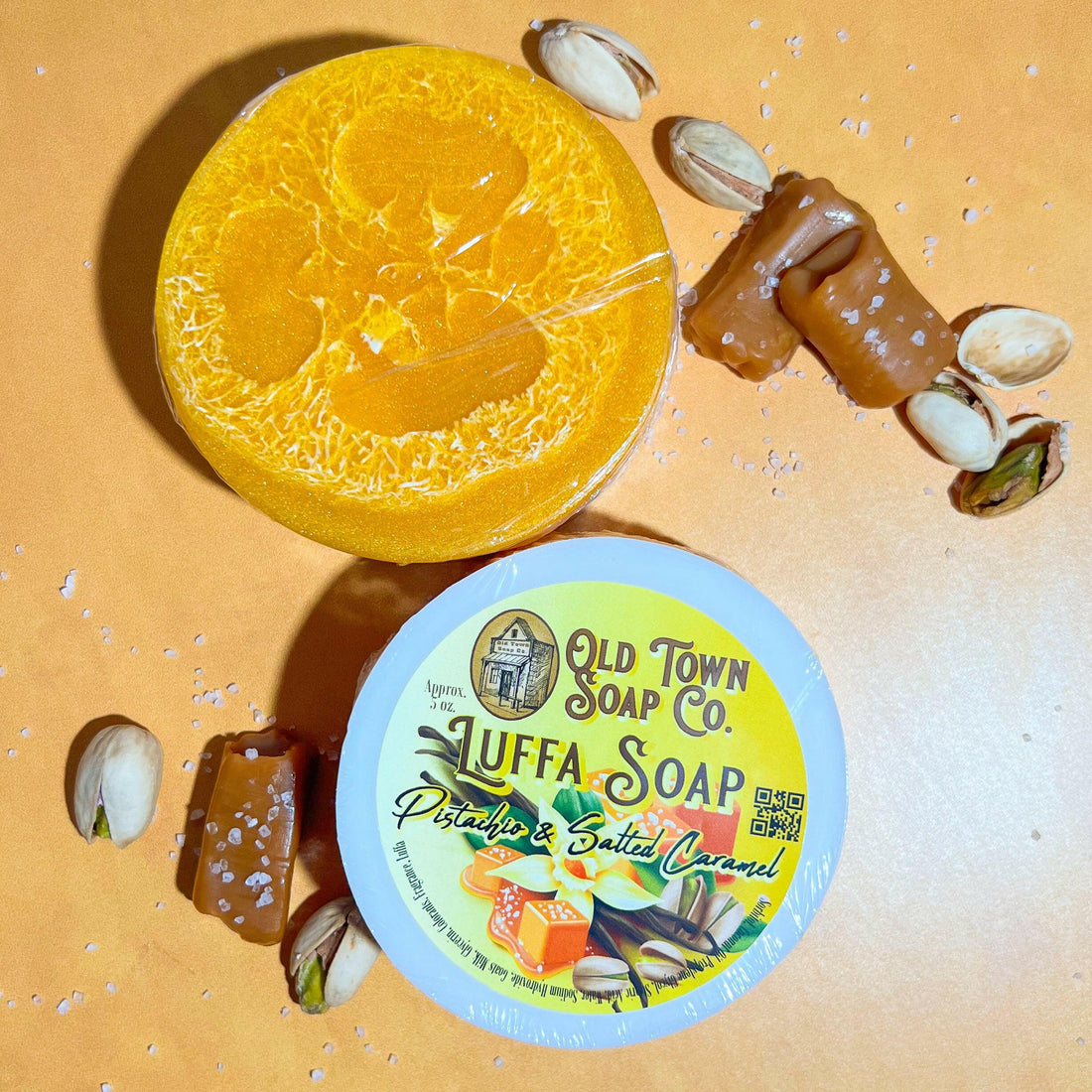 Pistachio & Salted Caramel -Luffa Soap - Old Town Soap Co.