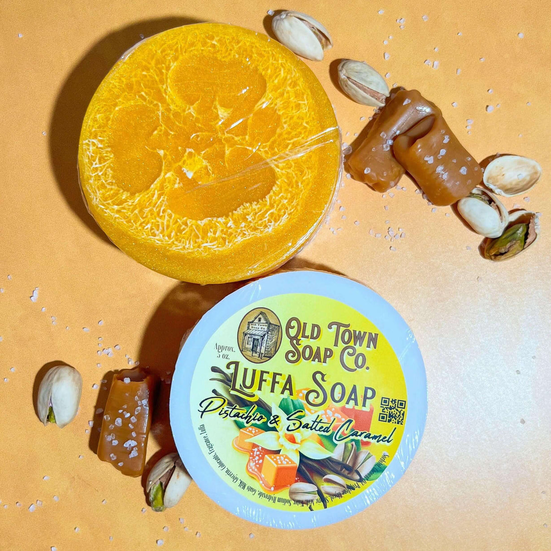 Pistachio & Salted Caramel -Luffa Soap - Old Town Soap Co.