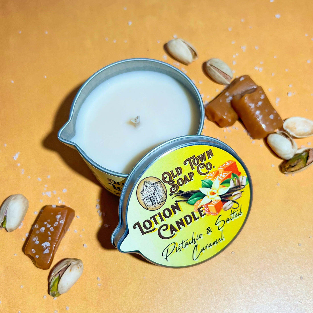 Pistachio & Salted Caramel Lotion Candle - Old Town Soap Co.