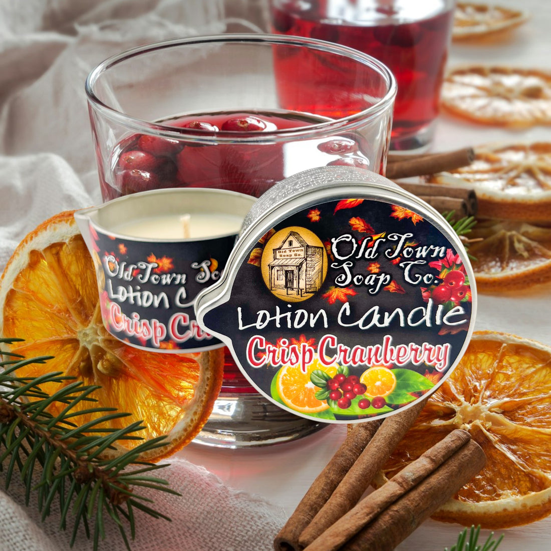 Crisp Cranberry Lotion Candle - Old Town Soap Co.