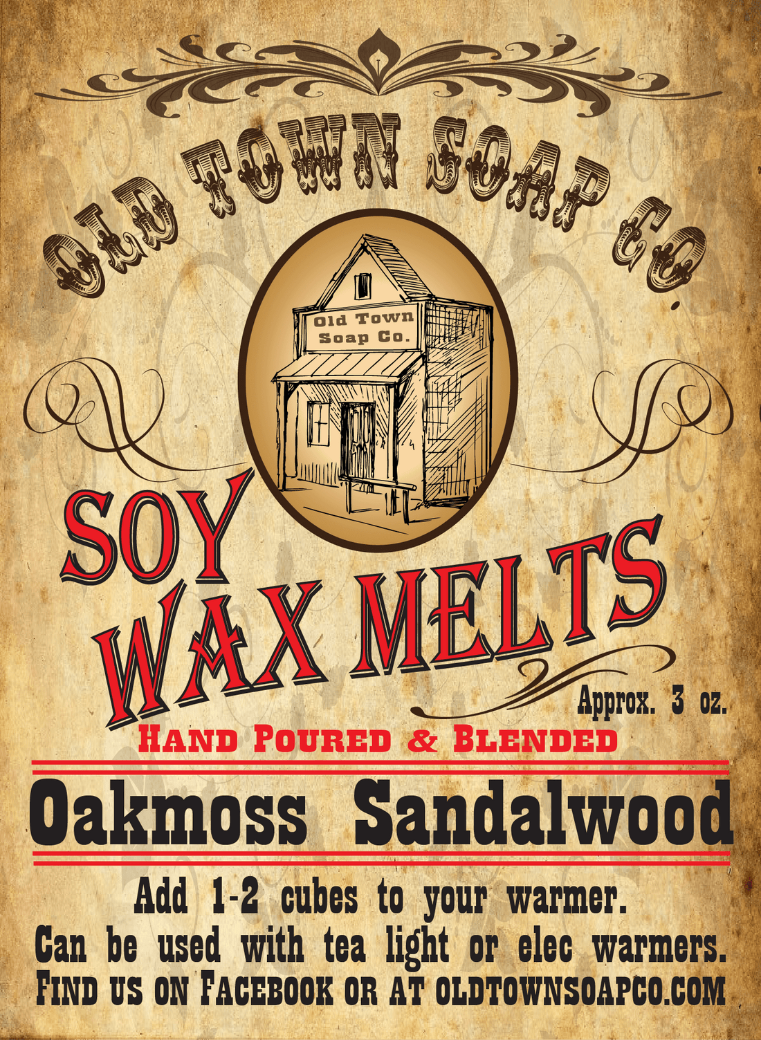 Oakmoss Sandalwood Wax Melts - Old Town Soap Co.
