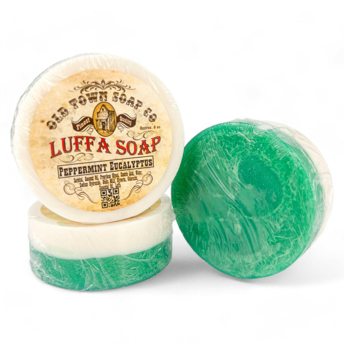 Peppermint Eucalyptus -Luffa Soap - Old Town Soap Co.