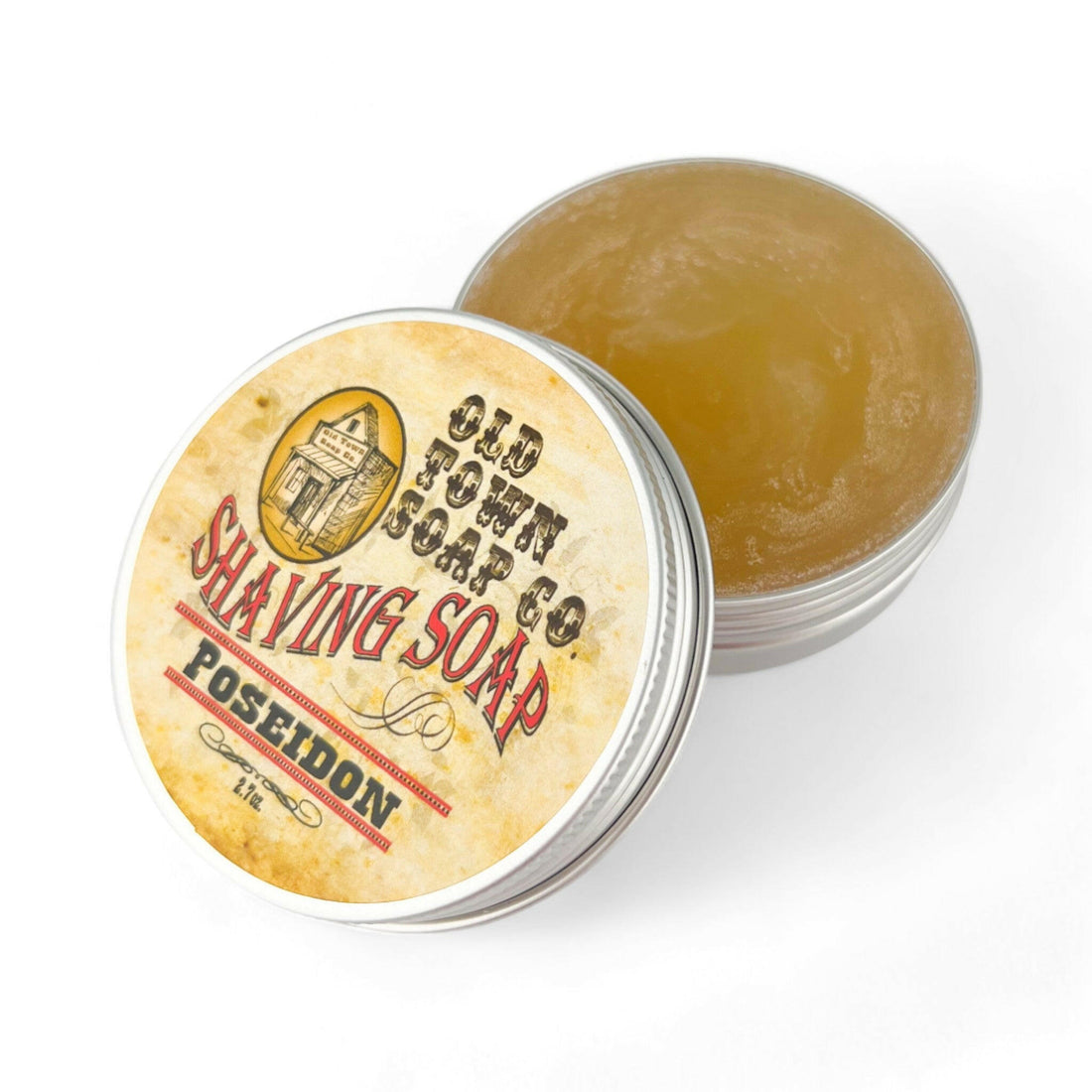 Poseidon -Shave Soap Tin - Old Town Soap Co.