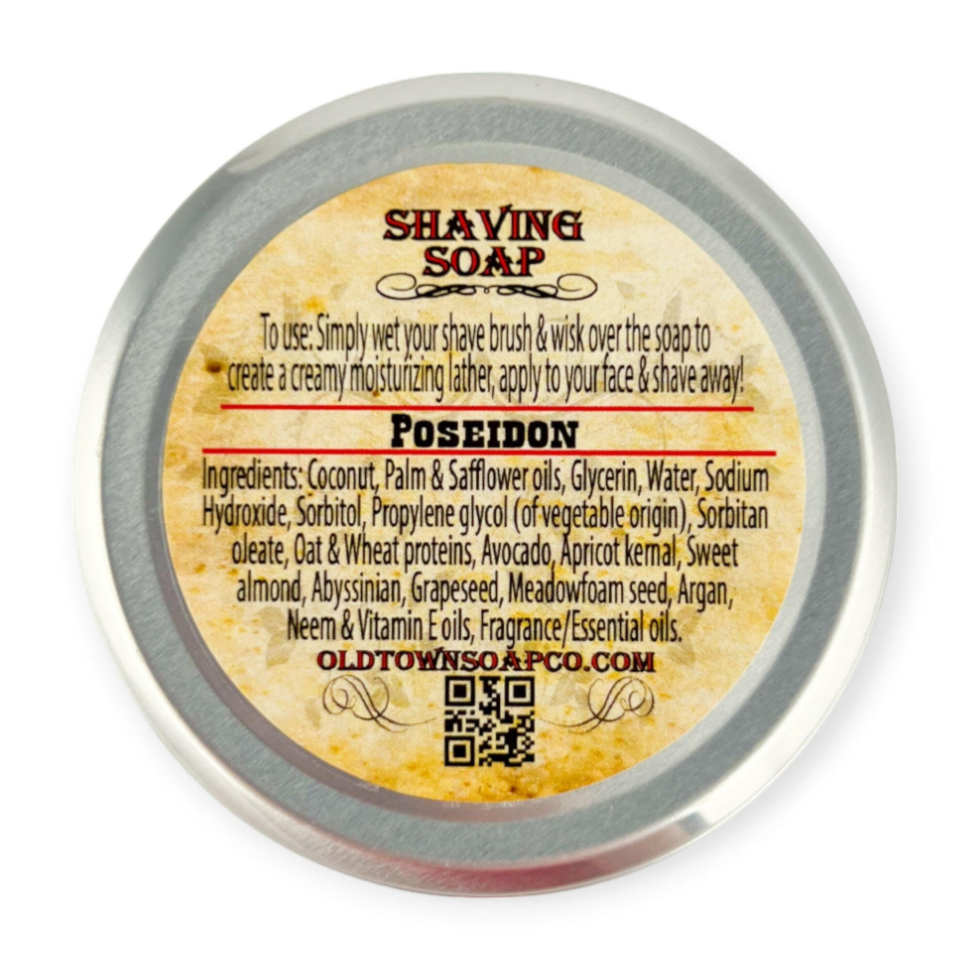 Poseidon -Shave Soap Tin - Old Town Soap Co.