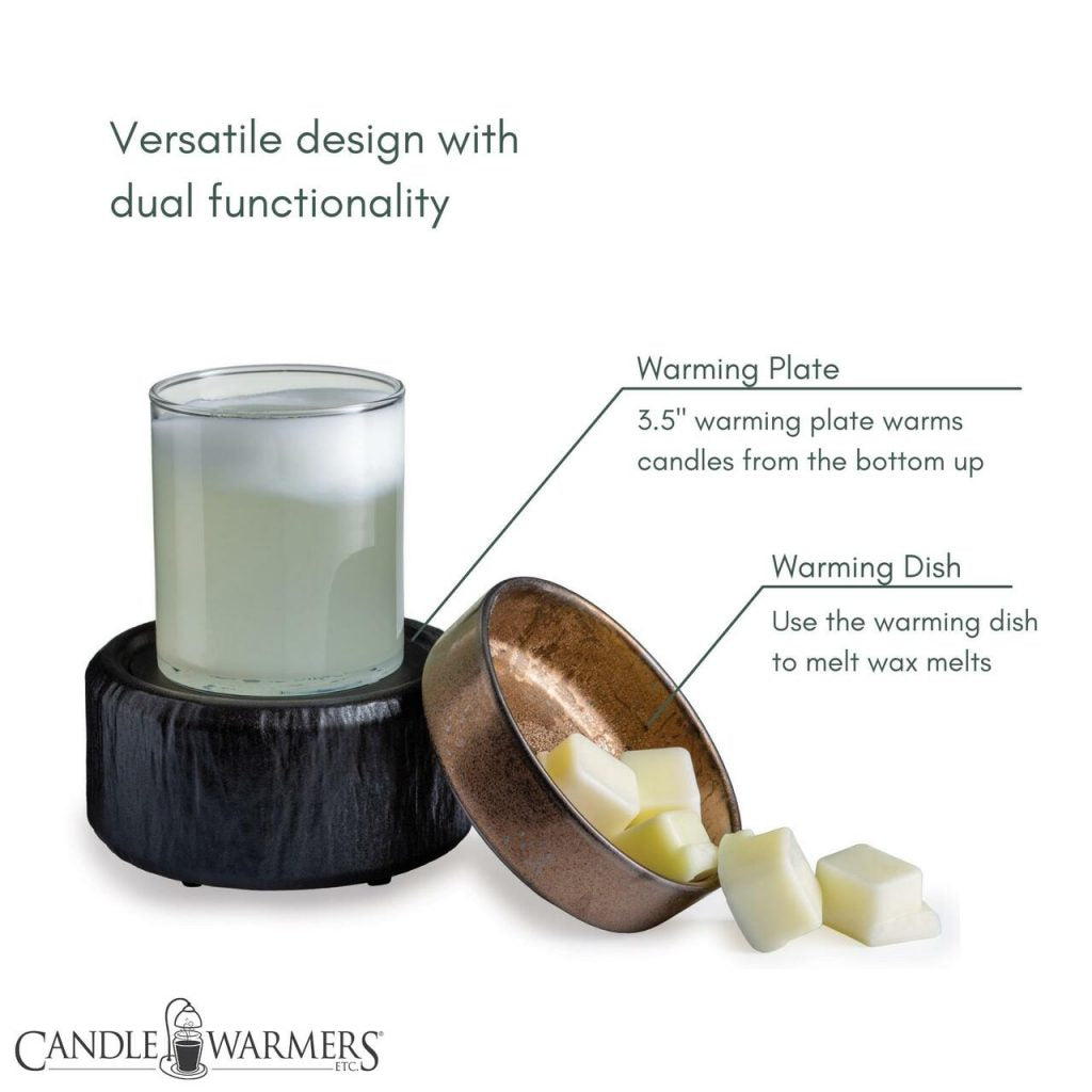 2-in-1 Primitive Black Candle & Wax Warmer