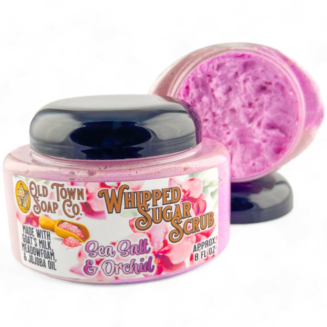 Sea Salt & Orchid Whipped Sugar Scrub Soap - Old Town Soap Co.