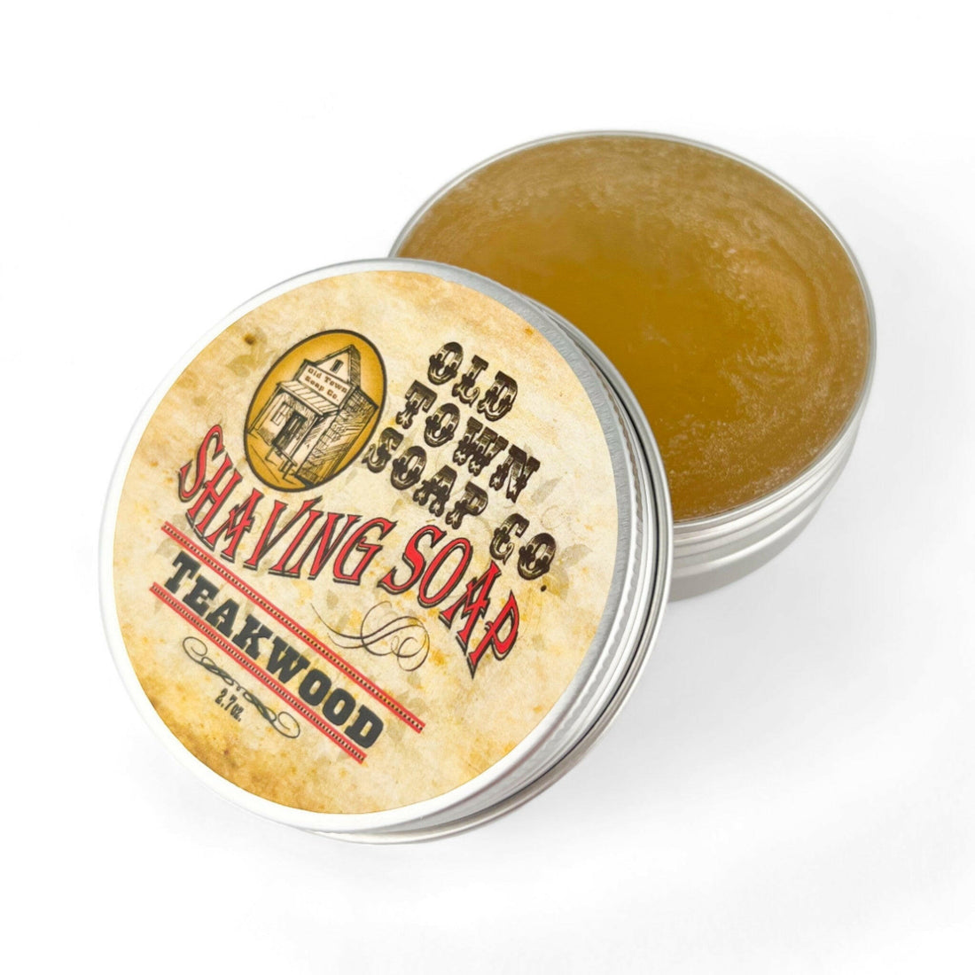 Teakwood -Shave Soap Tin - Old Town Soap Co.