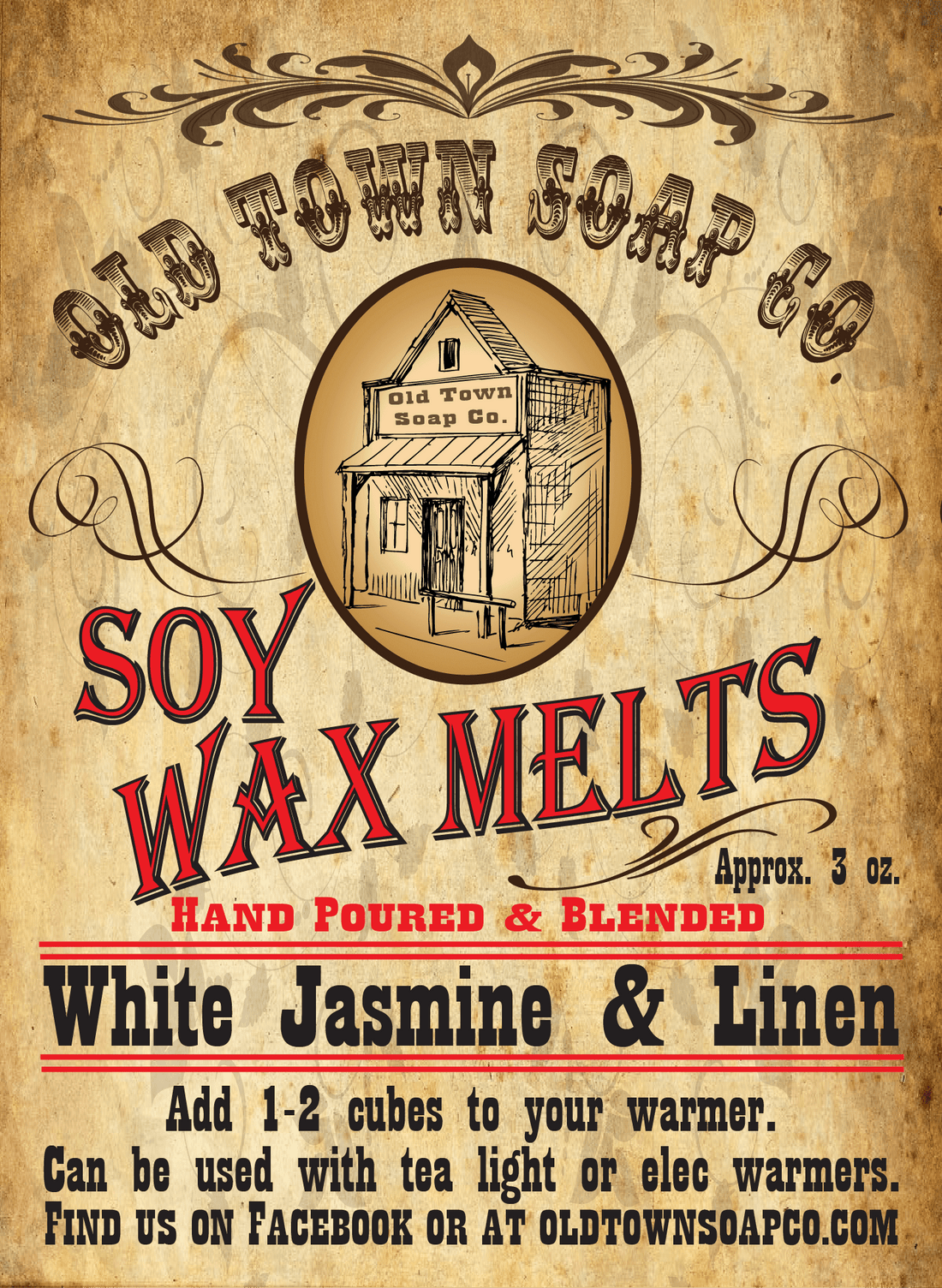White Jasmine & Linen Wax Melts - Old Town Soap Co.