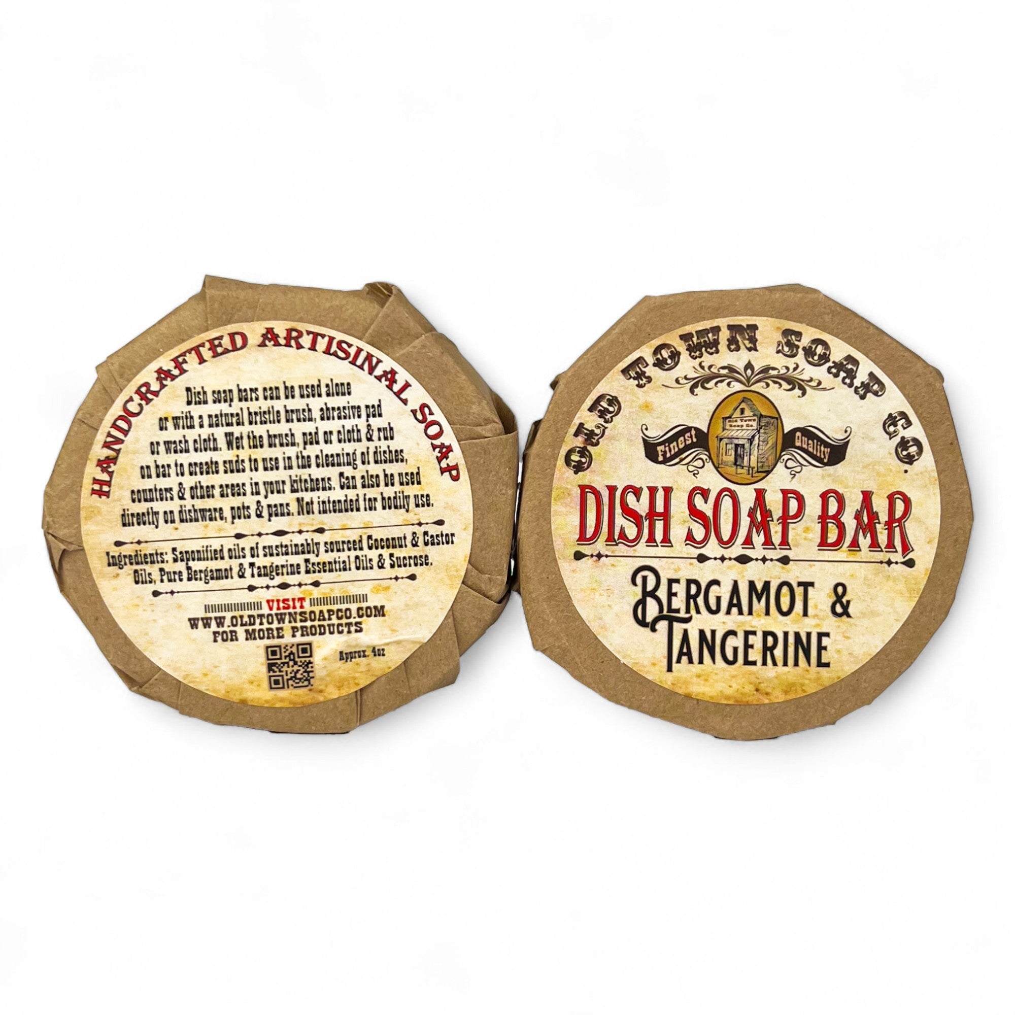 Bergamot & Tangerine -Dish Soap Bar - Old Town Soap Co.