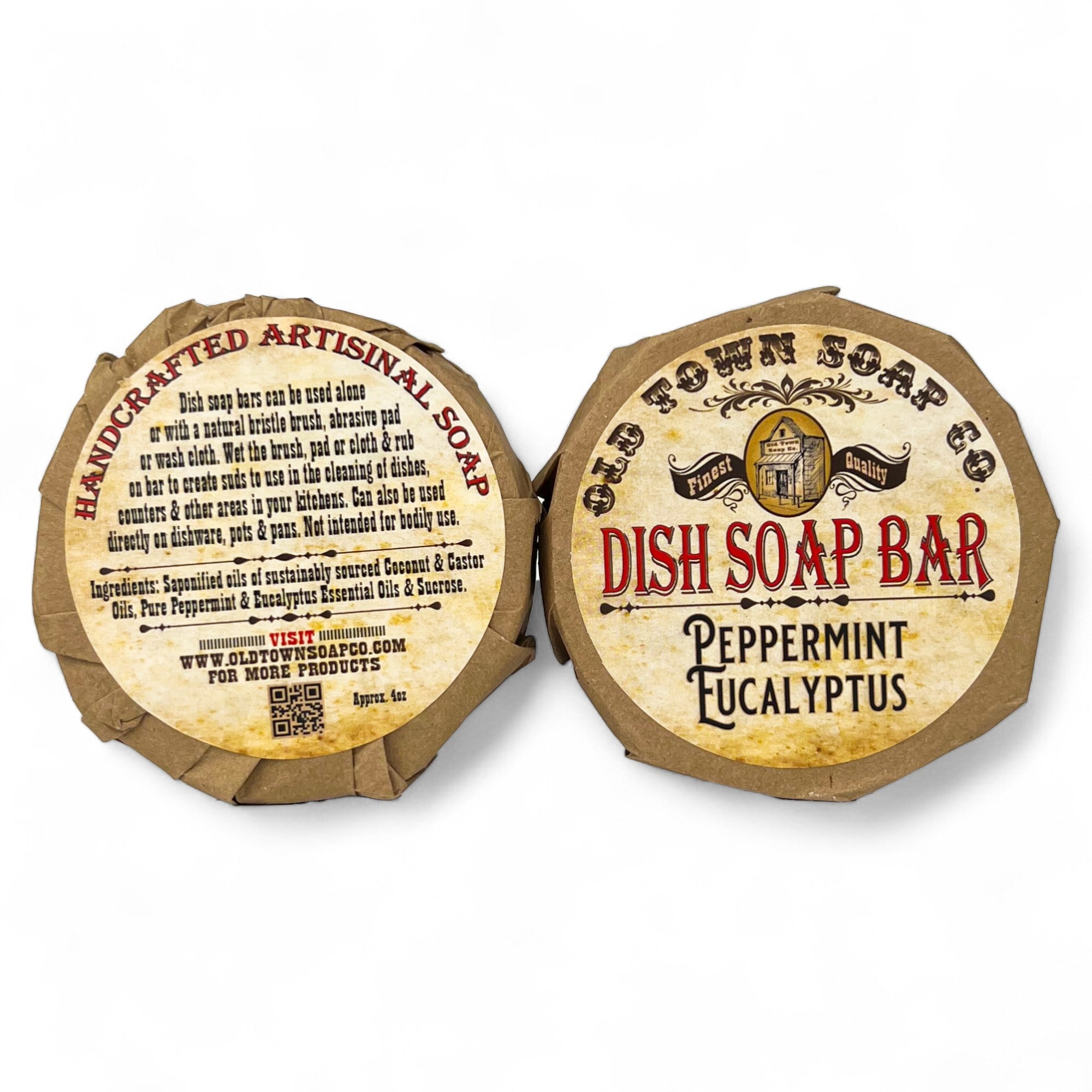Peppermint Eucalyptus -Dish Soap Bar - Old Town Soap Co.