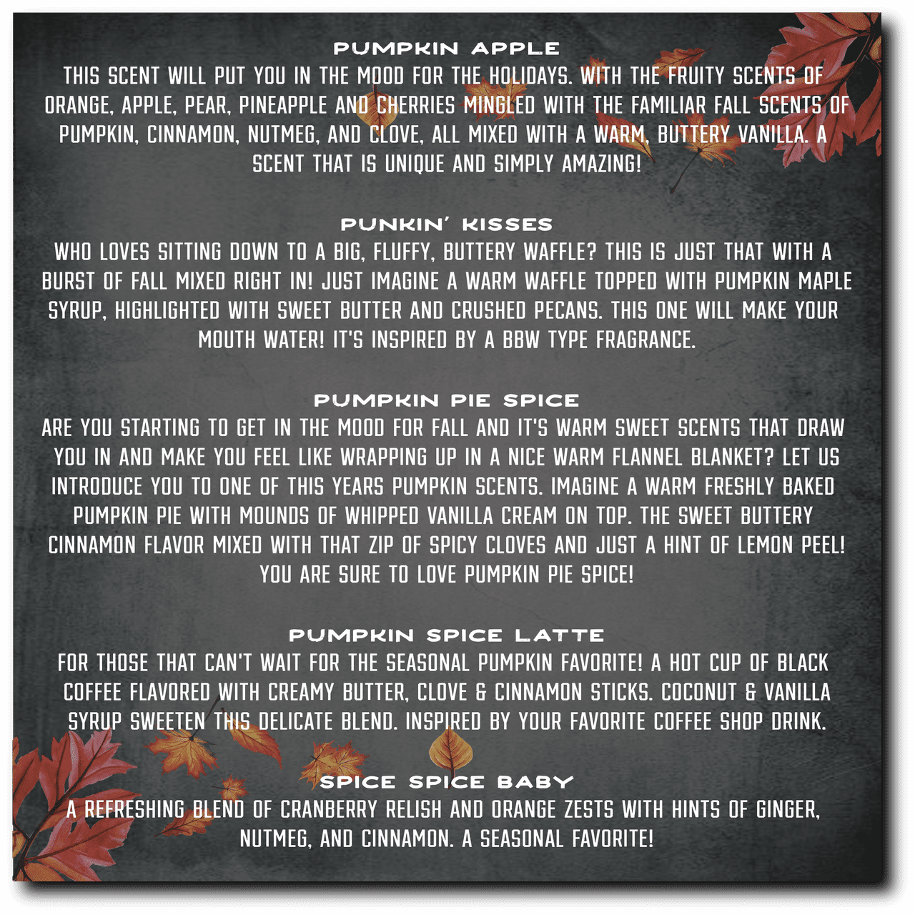 Fall Scents Your Choice Hand Sanitizer Scent 2oz $4.99 - Old Town Soap Co.