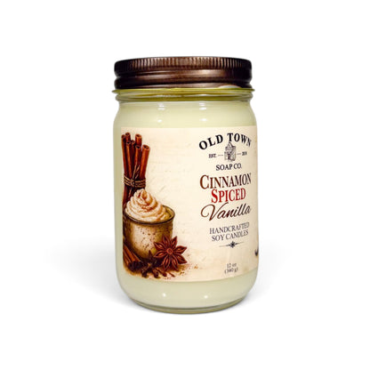 Cinnamon Spiced Vanilla 12oz. Candle - Old Town Soap Co.