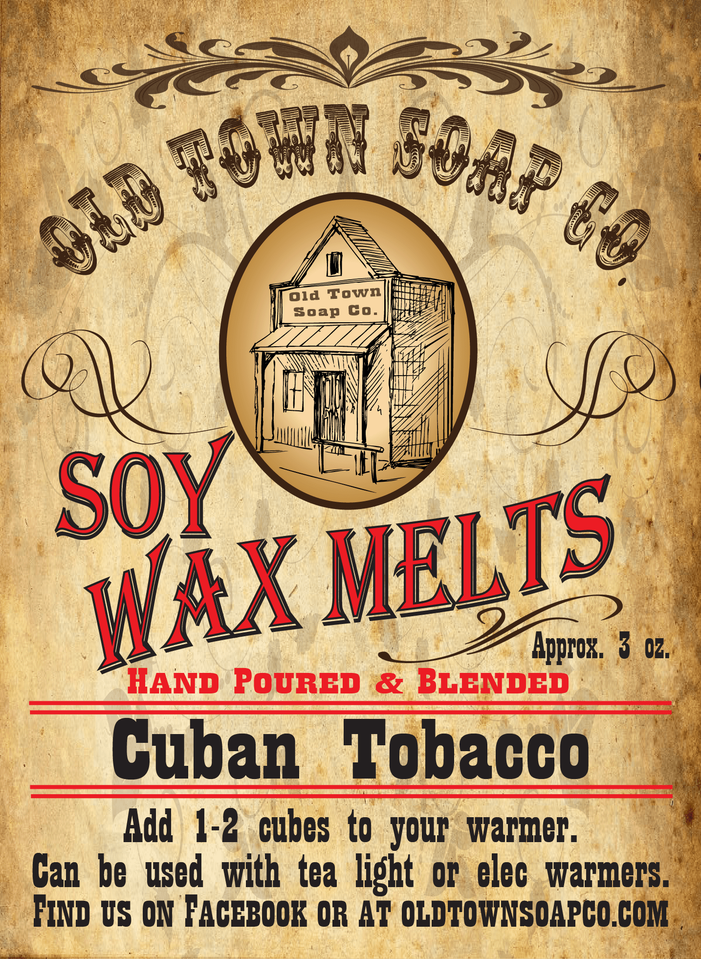 Cuban Tobacco Wax Melts - Old Town Soap Co.