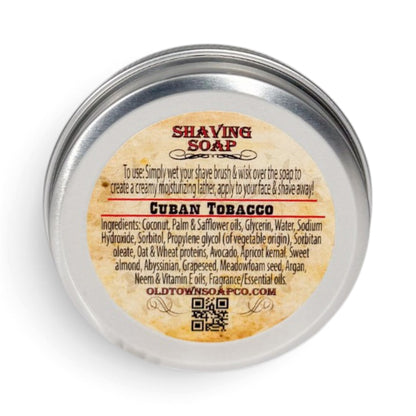 Cuban Tobacco Shave Soap Tin - Old Town Soap Co.
