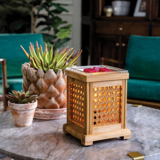 Wood &amp; Cane Vintage Style Bulb Illumination Fragrance Warmer