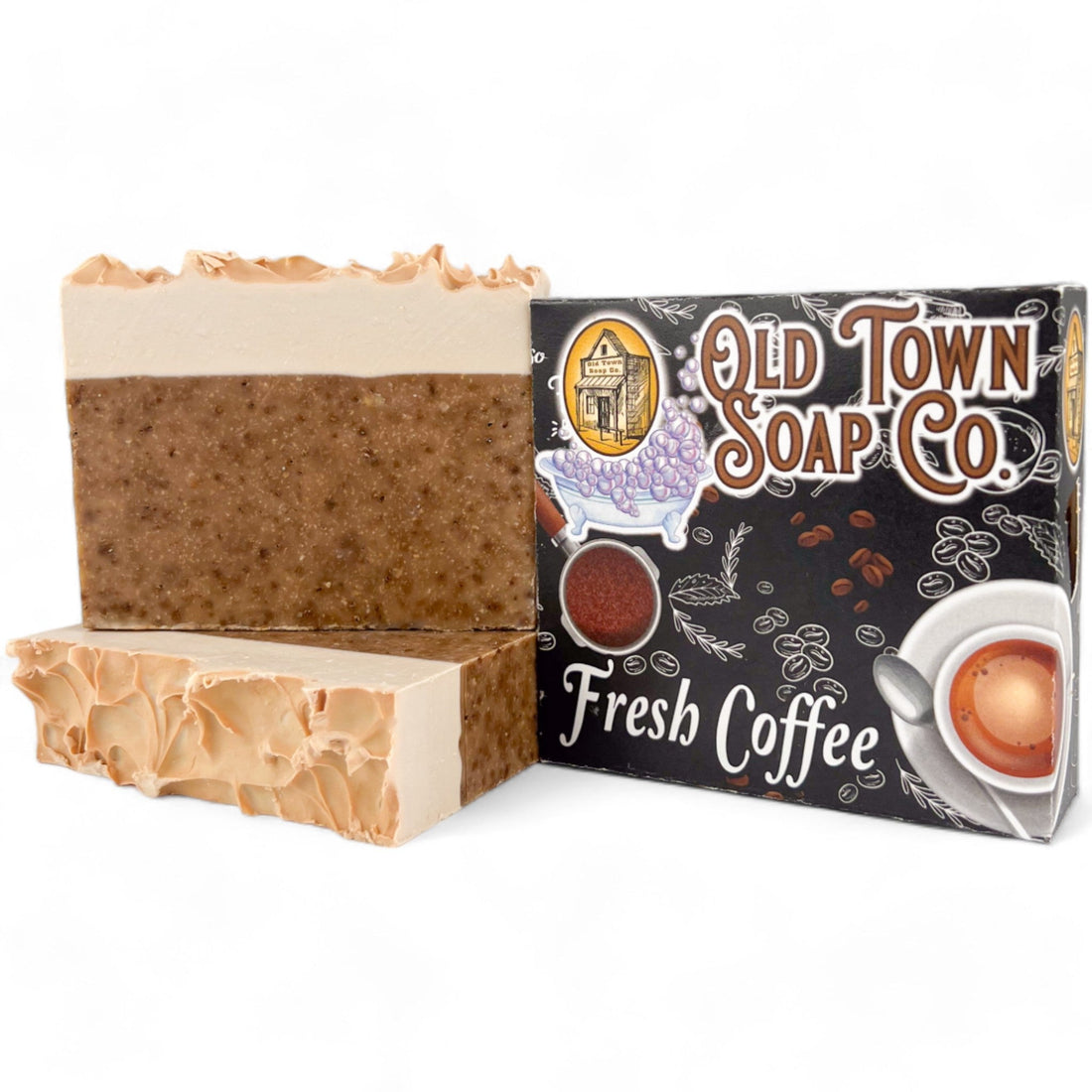 Fresh Coffee with Exfoliating Coffee Grounds Bar Soap - Old Town Soap Co.