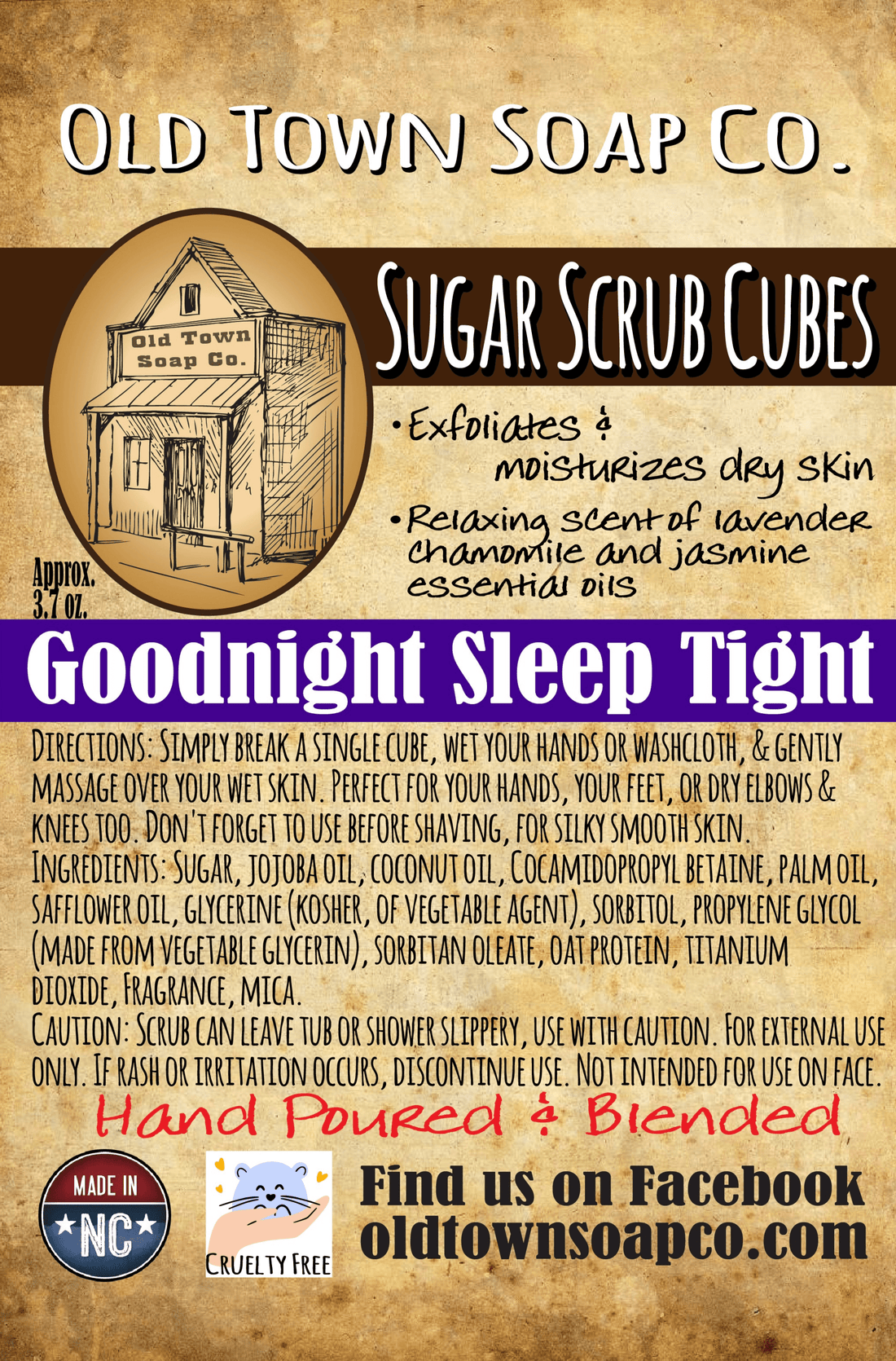 Goodnight Sleep Tight Sugar Scrub Cubes - Old Town Soap Co.