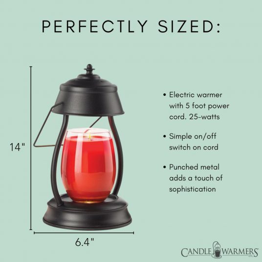 Black Hurricane Candle Warmer Lamp