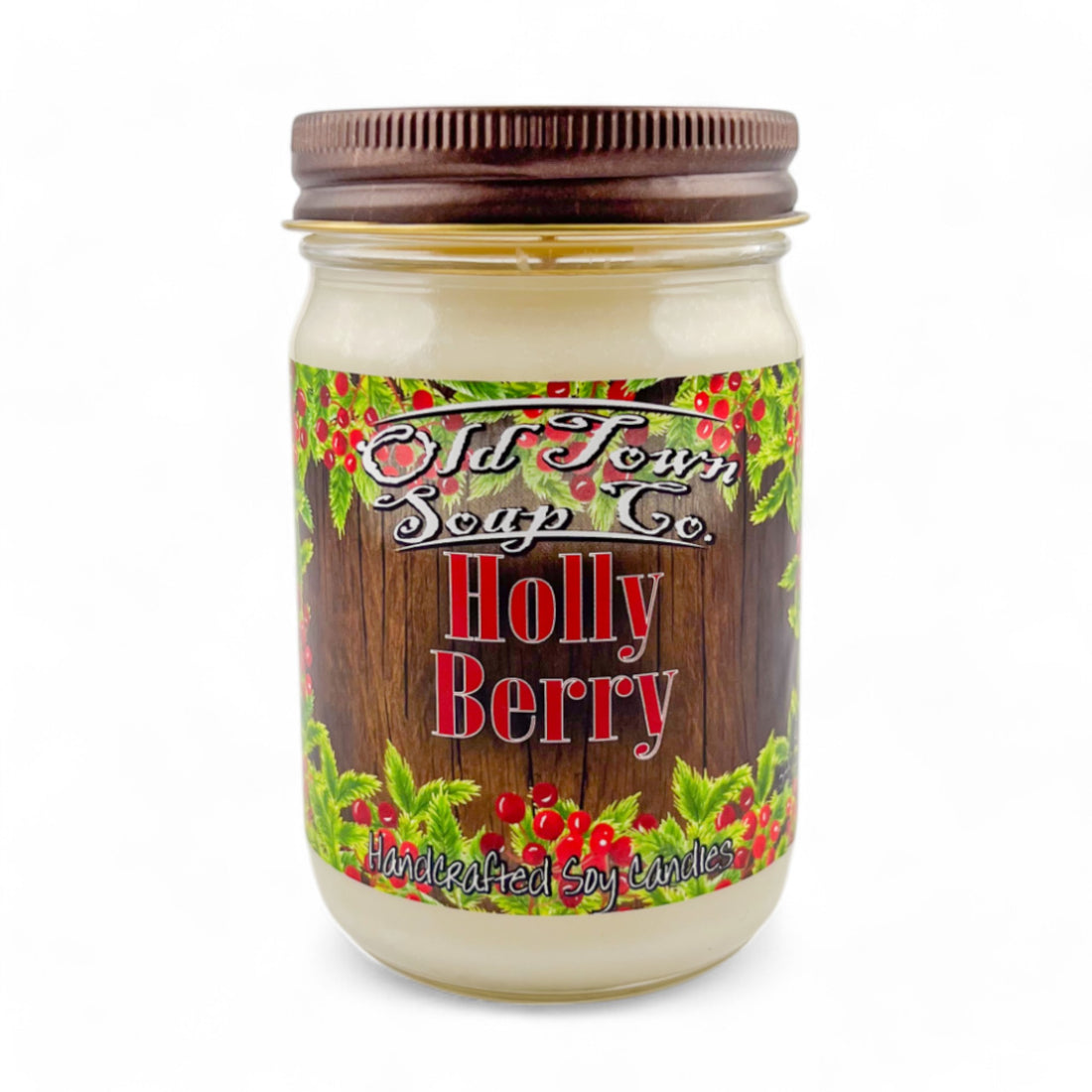 Holly Berry Christmas Candles