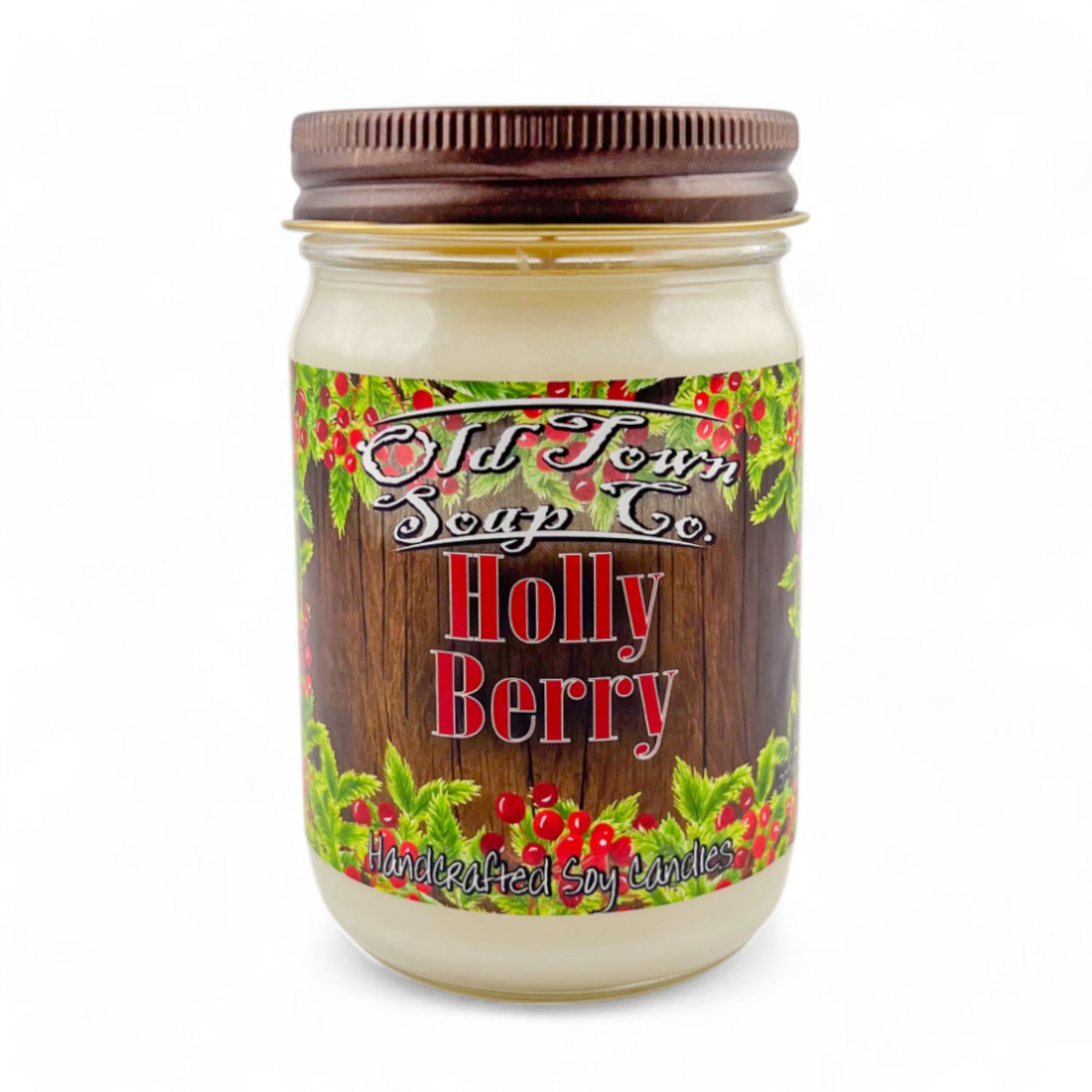 Holly Berry Christmas Candles