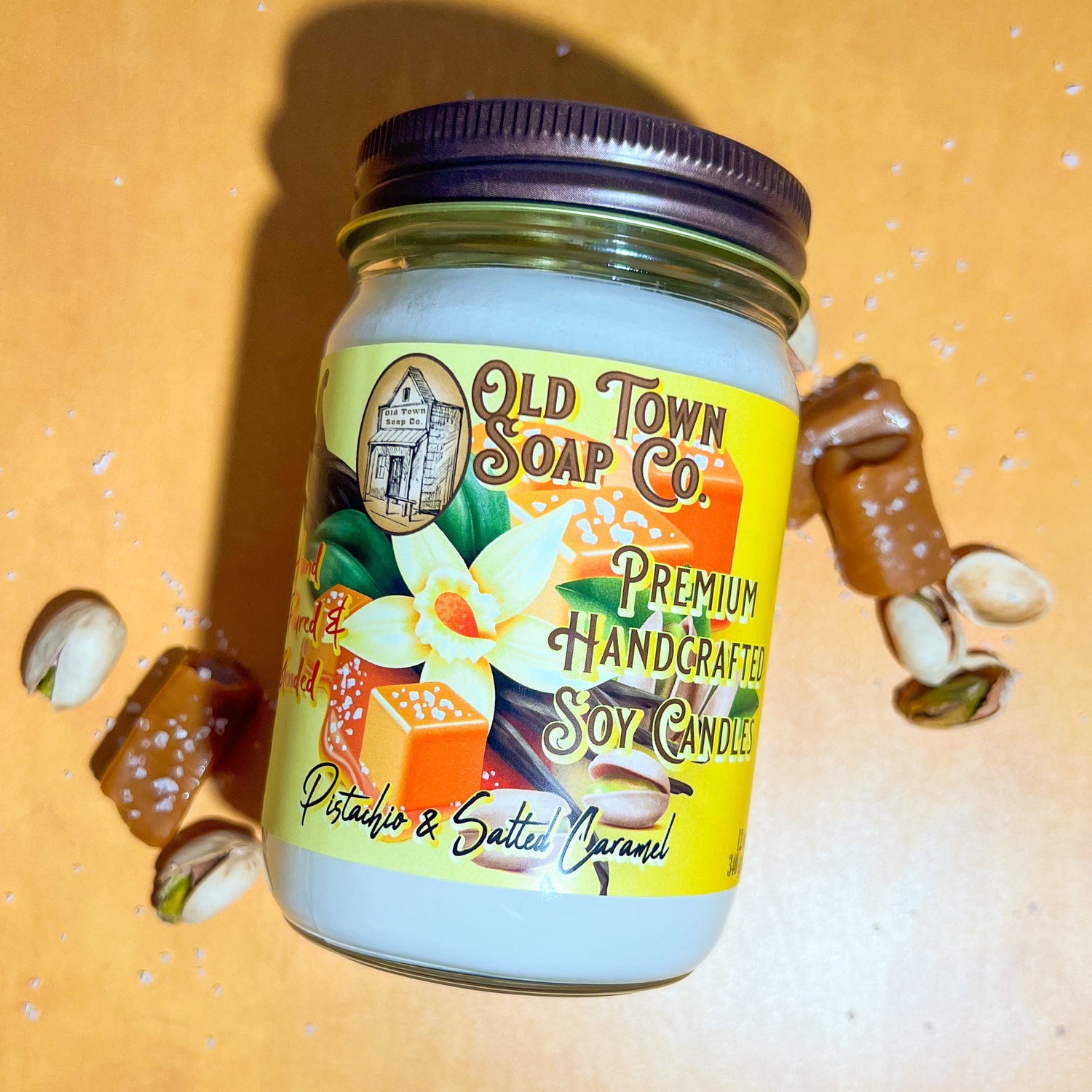 Pistachio &amp; Salted Caramel Candle - Old Town Soap Co.