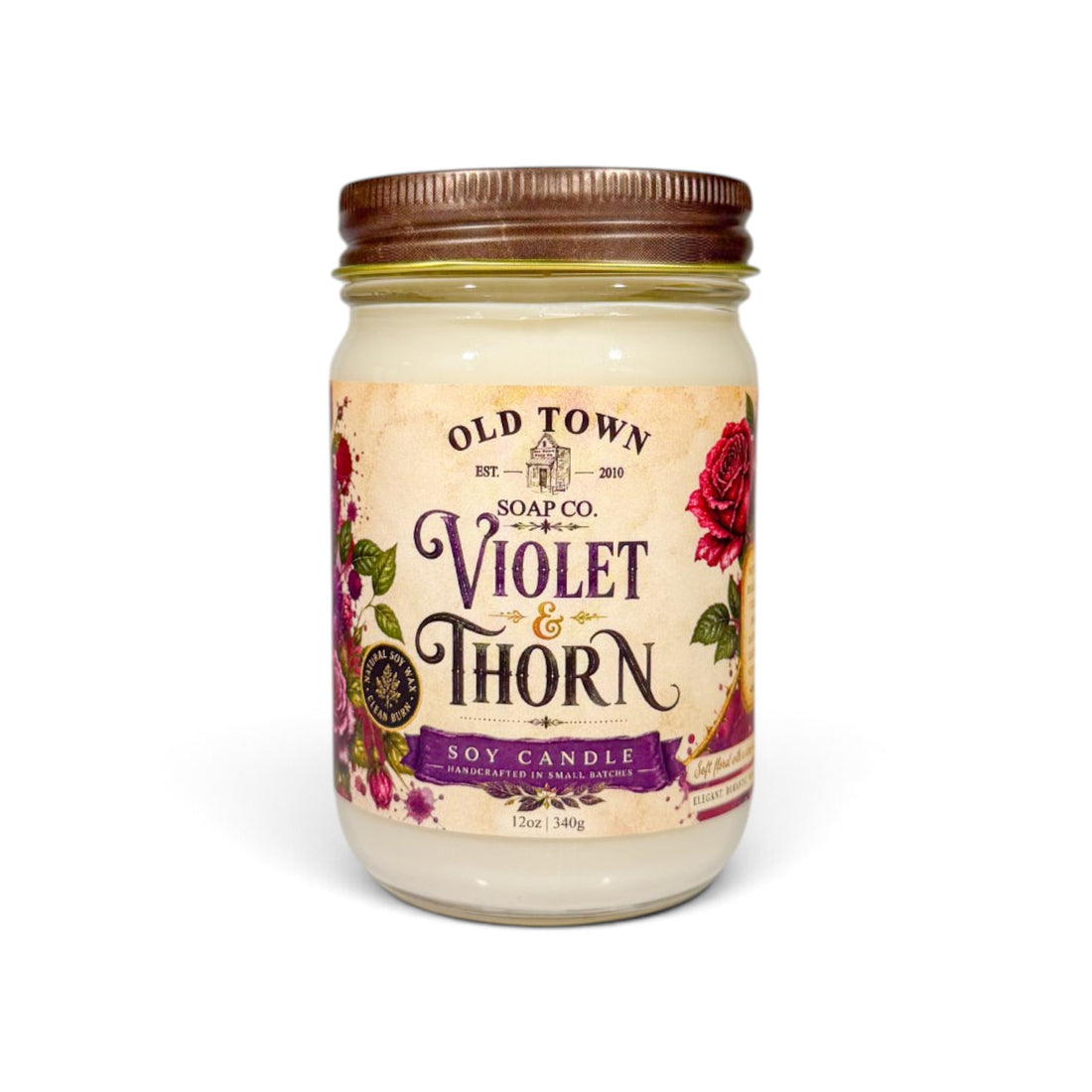 Violet &amp; Thorn Candle