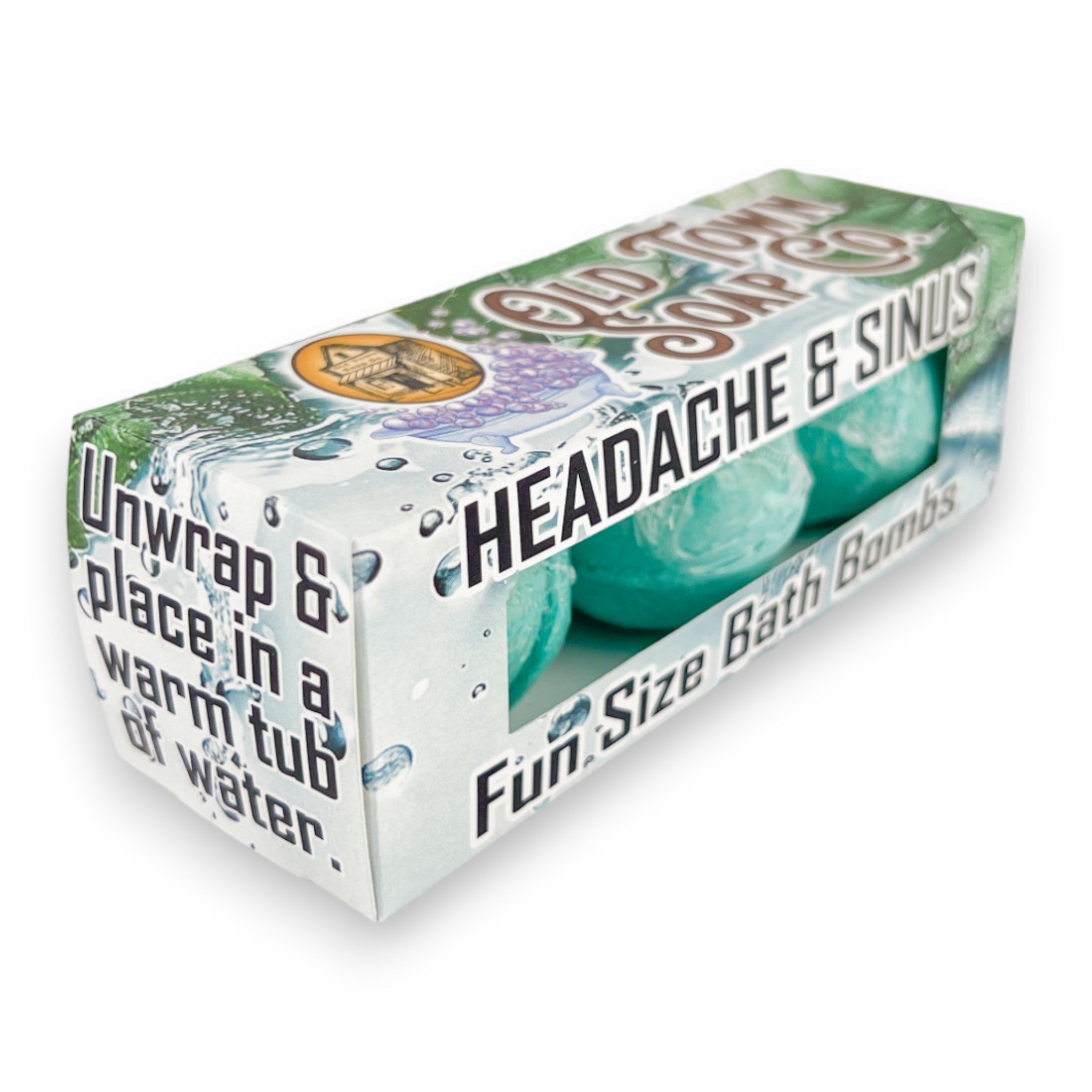 Headache &amp; Sinus Fun Size Bath Bomb Set - Old Town Soap Co.