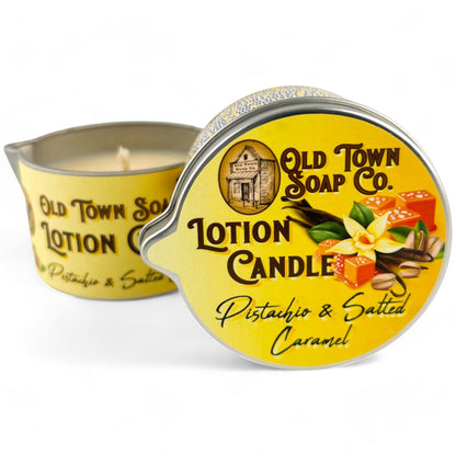 Pistachio &amp; Salted Caramel Lotion Candle - Old Town Soap Co.