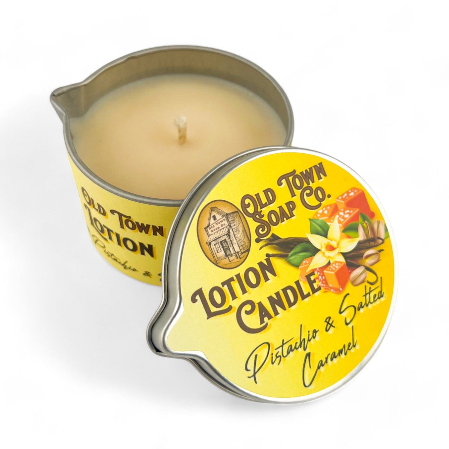 Pistachio &amp; Salted Caramel Lotion Candle - Old Town Soap Co.