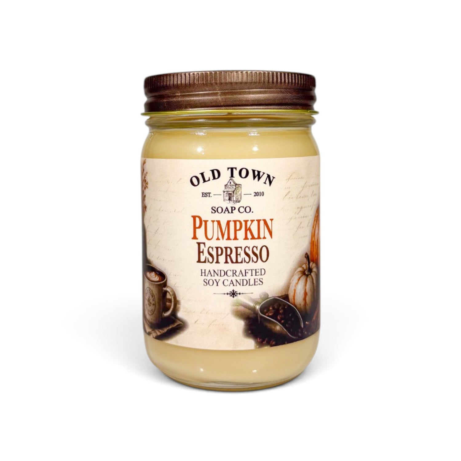 Pumpkin Espresso 12oz. Candle - Old Town Soap Co.