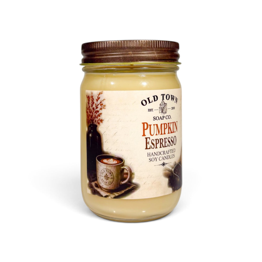 Pumpkin Espresso 12oz. Candle - Old Town Soap Co.